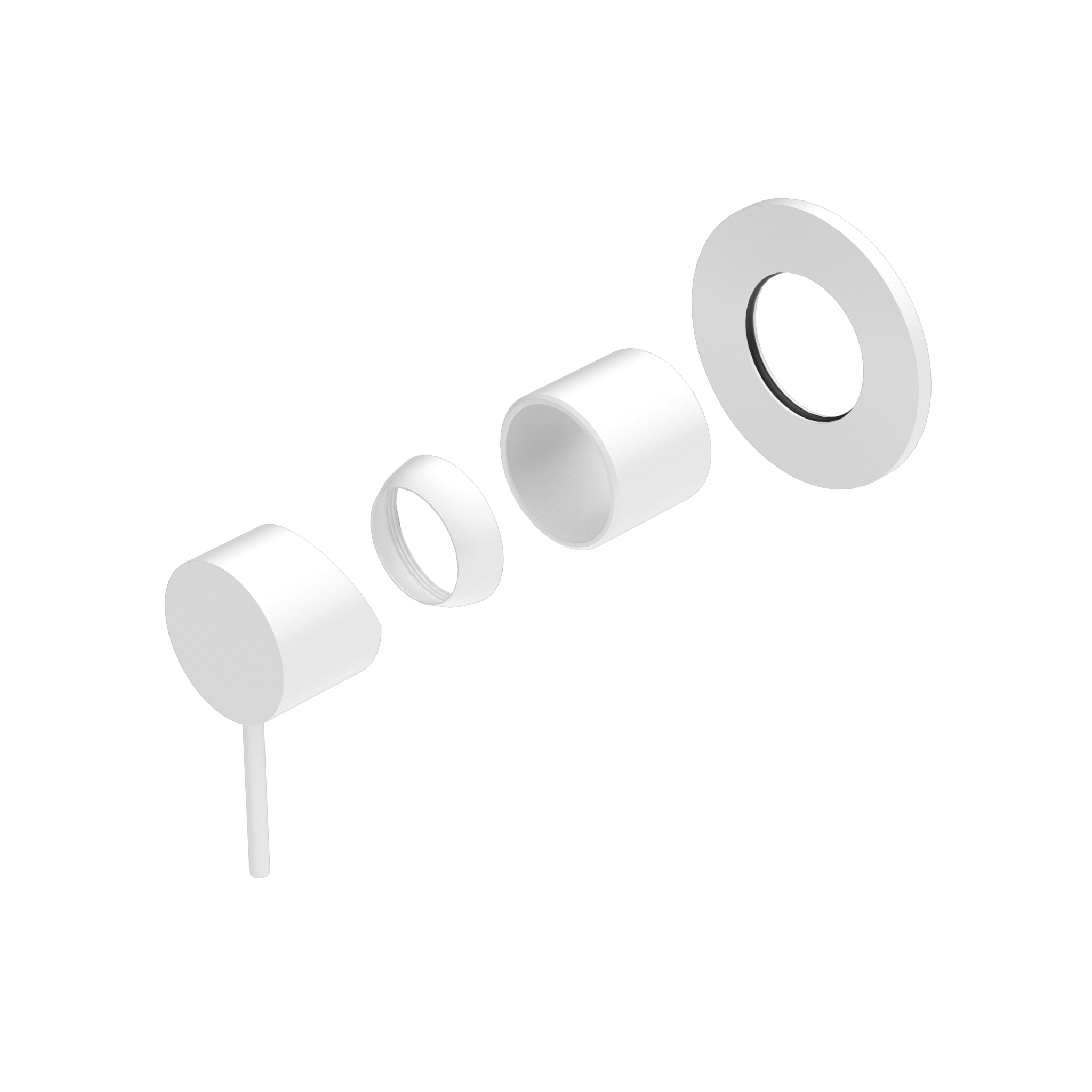 Mecca Shower Mixer 80mm Plate Trim Kits Only Matte White