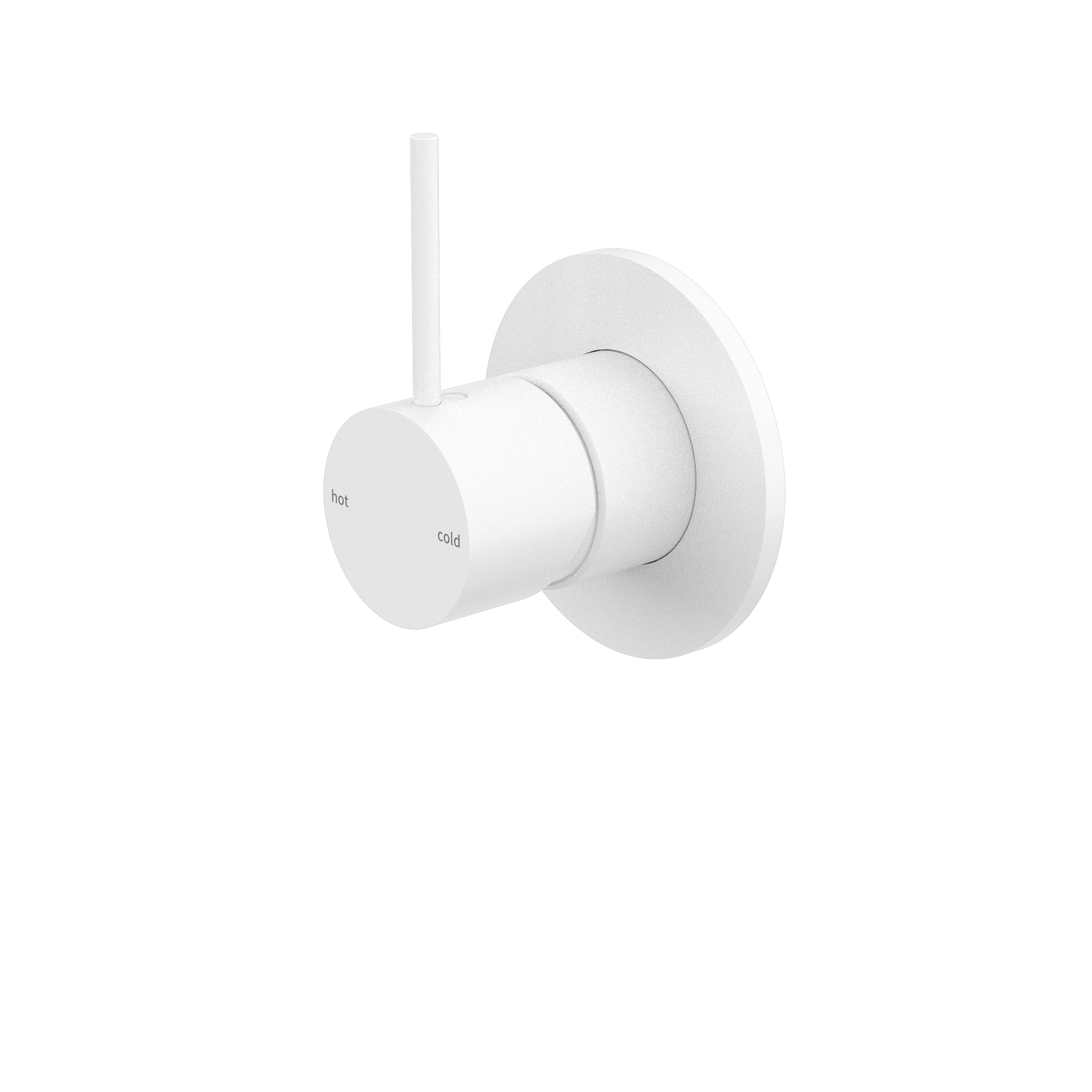 Mecca Shower Mixer Handle Up 80mm Plate Matte White