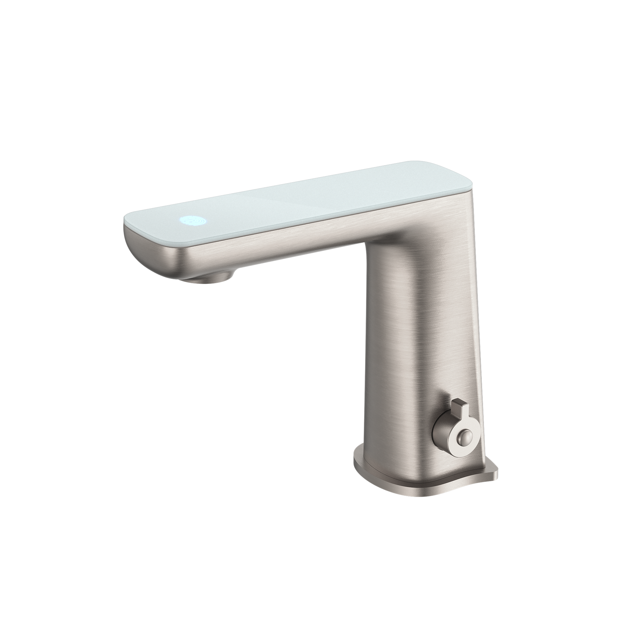 Claudia Sensor Mixer With White Top Display Brushed Nickel