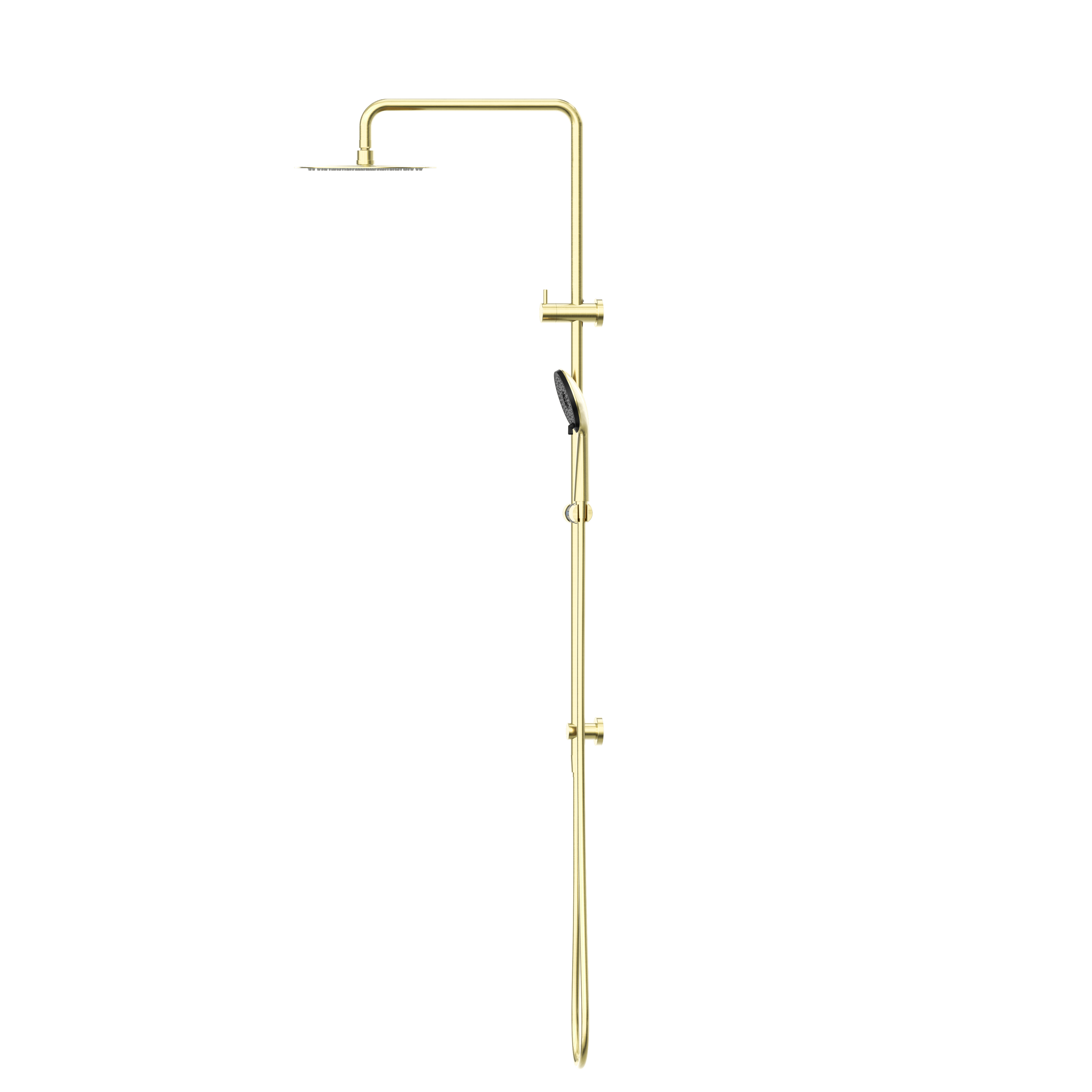 Round Project Twin Shower Brushed Gold