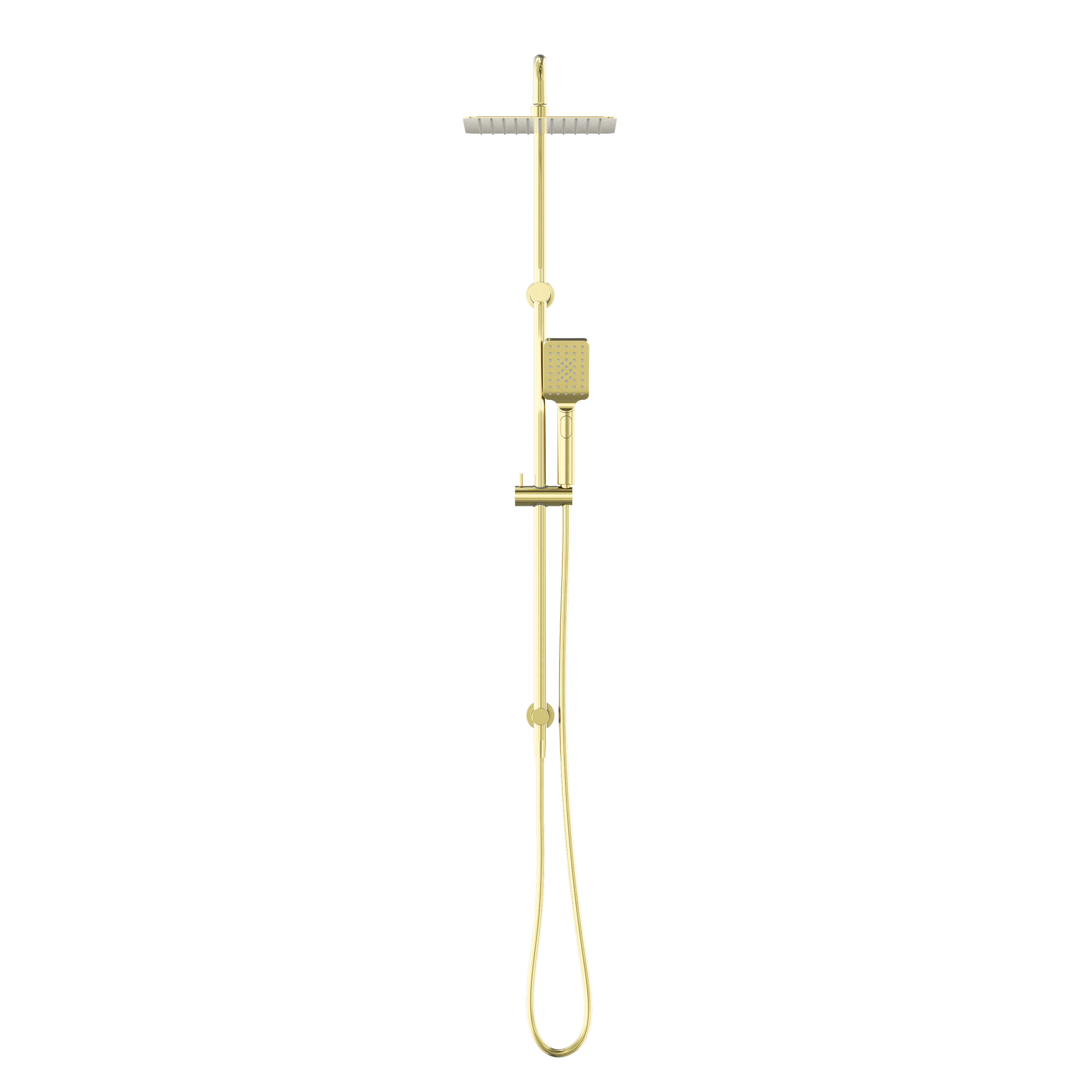 Square Project Twin Shower Brushed Gold