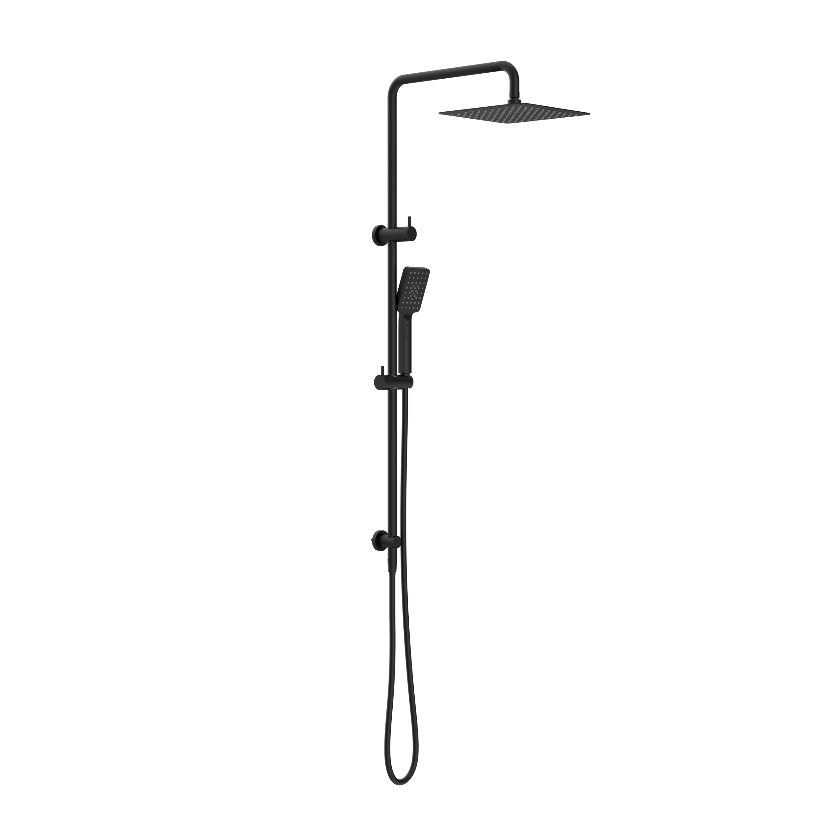 Square Project Twin Shower Matte Black