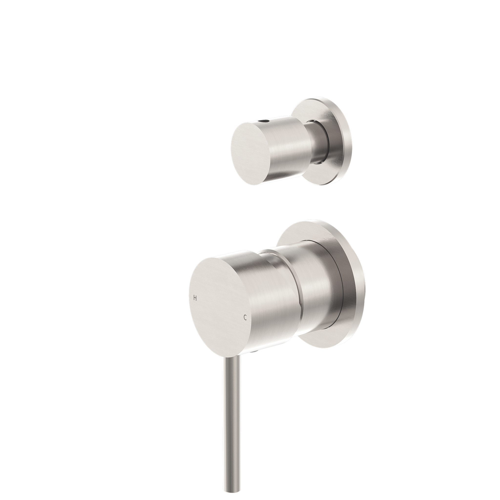 Dolce Shower Mixer With Diverter Separate Back Plate Brushed Nickel