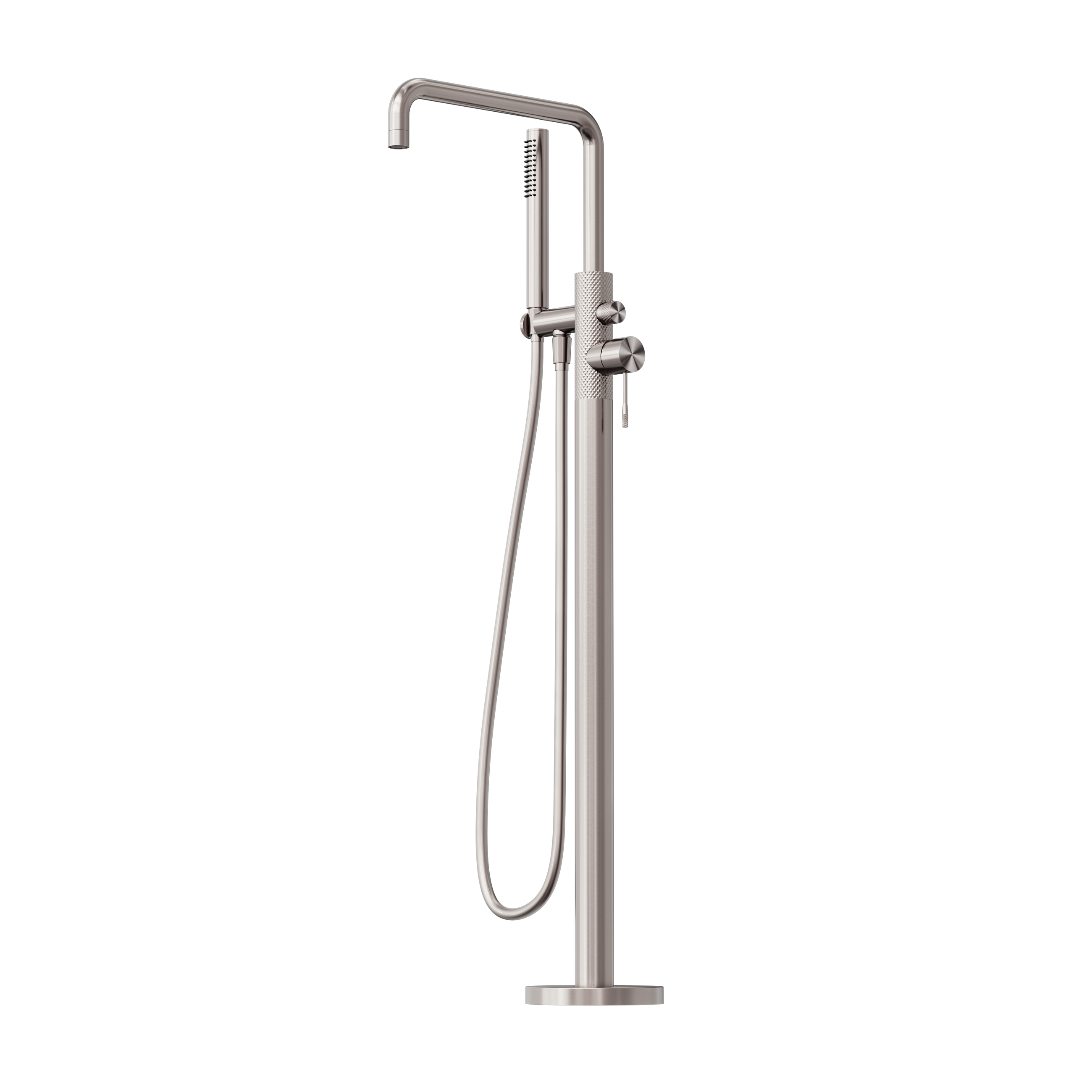 Opal Freestanding Bath Mixer With Hand Shower Brushed Nickel