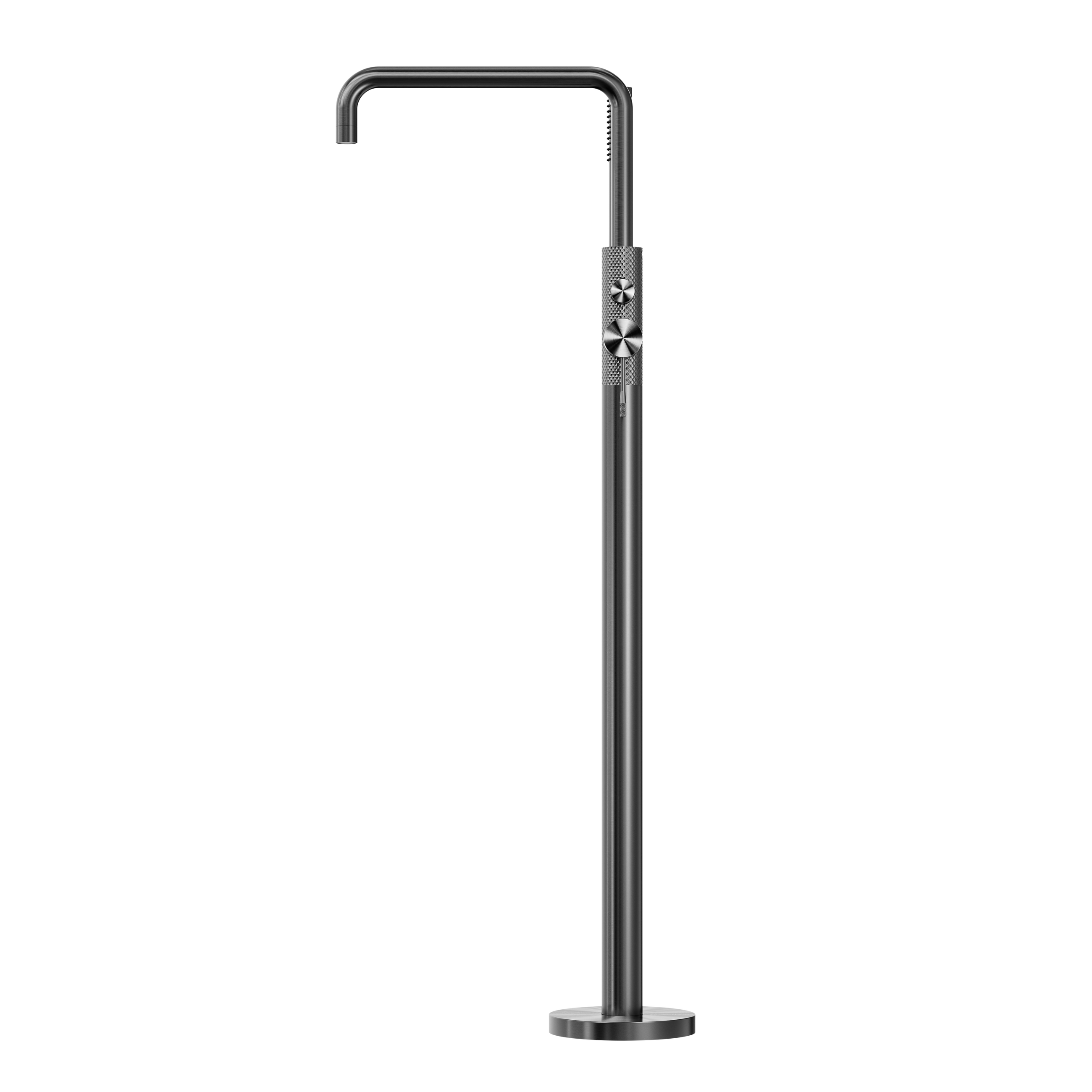 Opal Freestanding Bath Mixer With Hand Shower Graphite