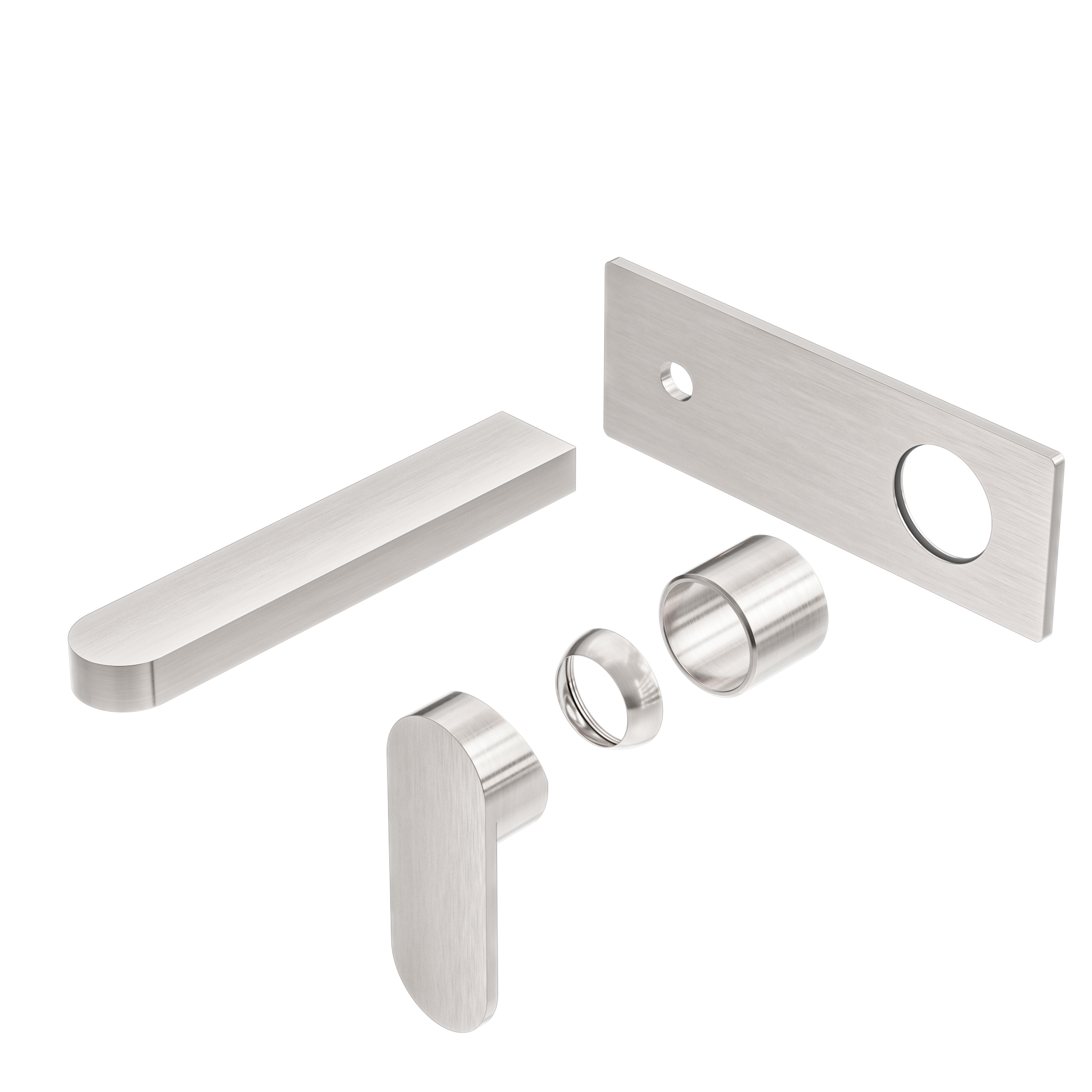 Ecco Wall Basin/Bath Mixer Trim Kits Only Brushed Nickel