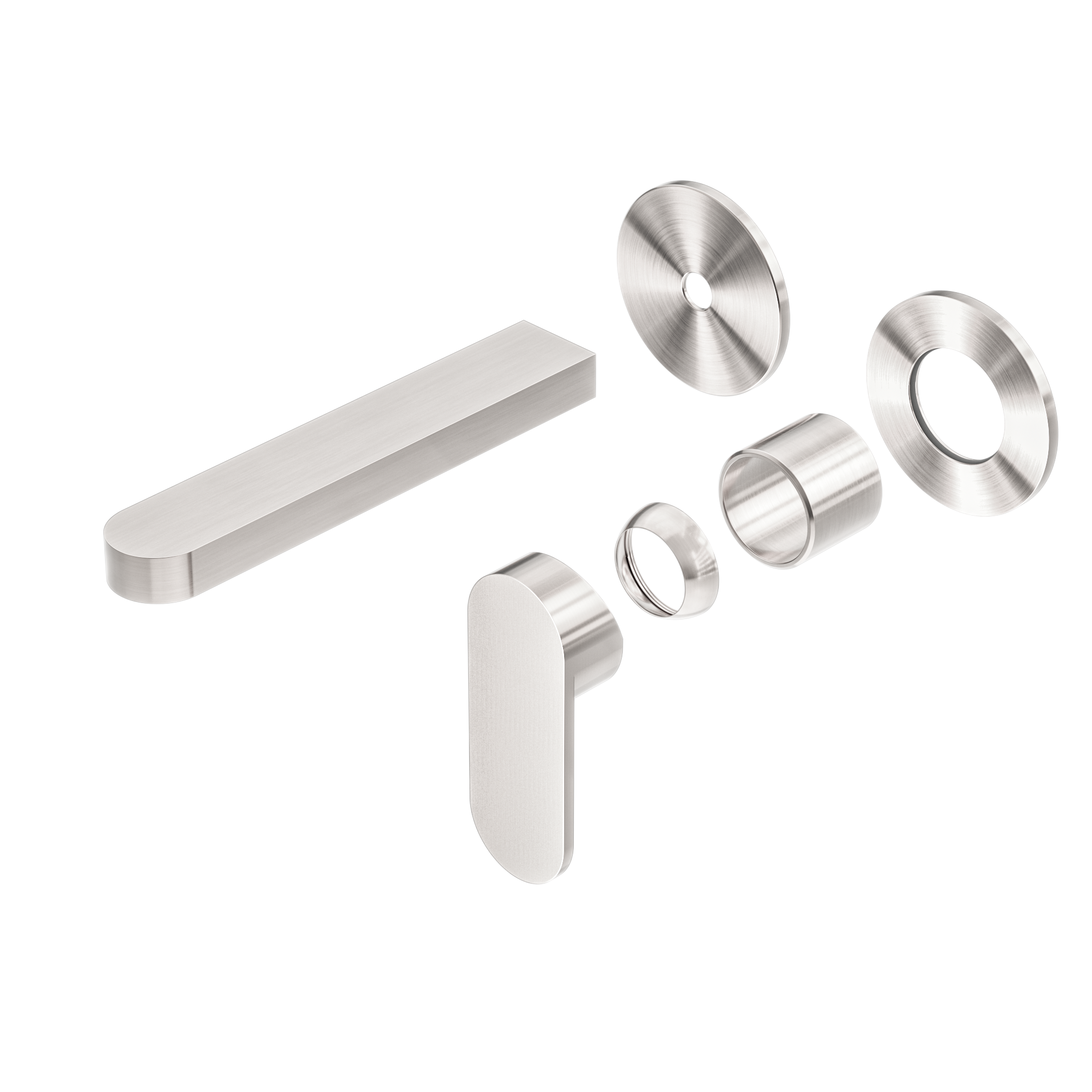 Ecco Wall Basin/Bath Mixer Separate Back Plate Trim Kits Only Brushed Nickel