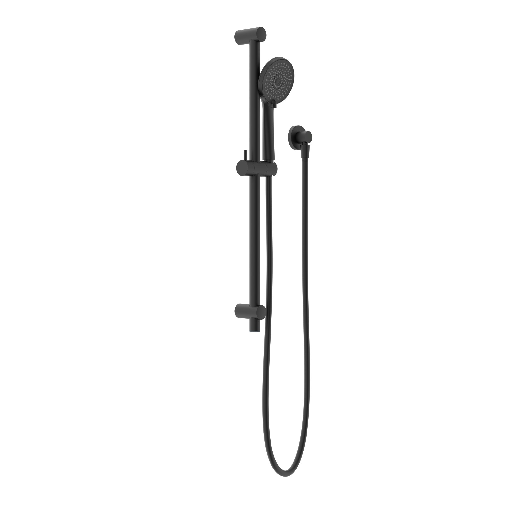 Round Metal Project Rail Shower Matte Black
