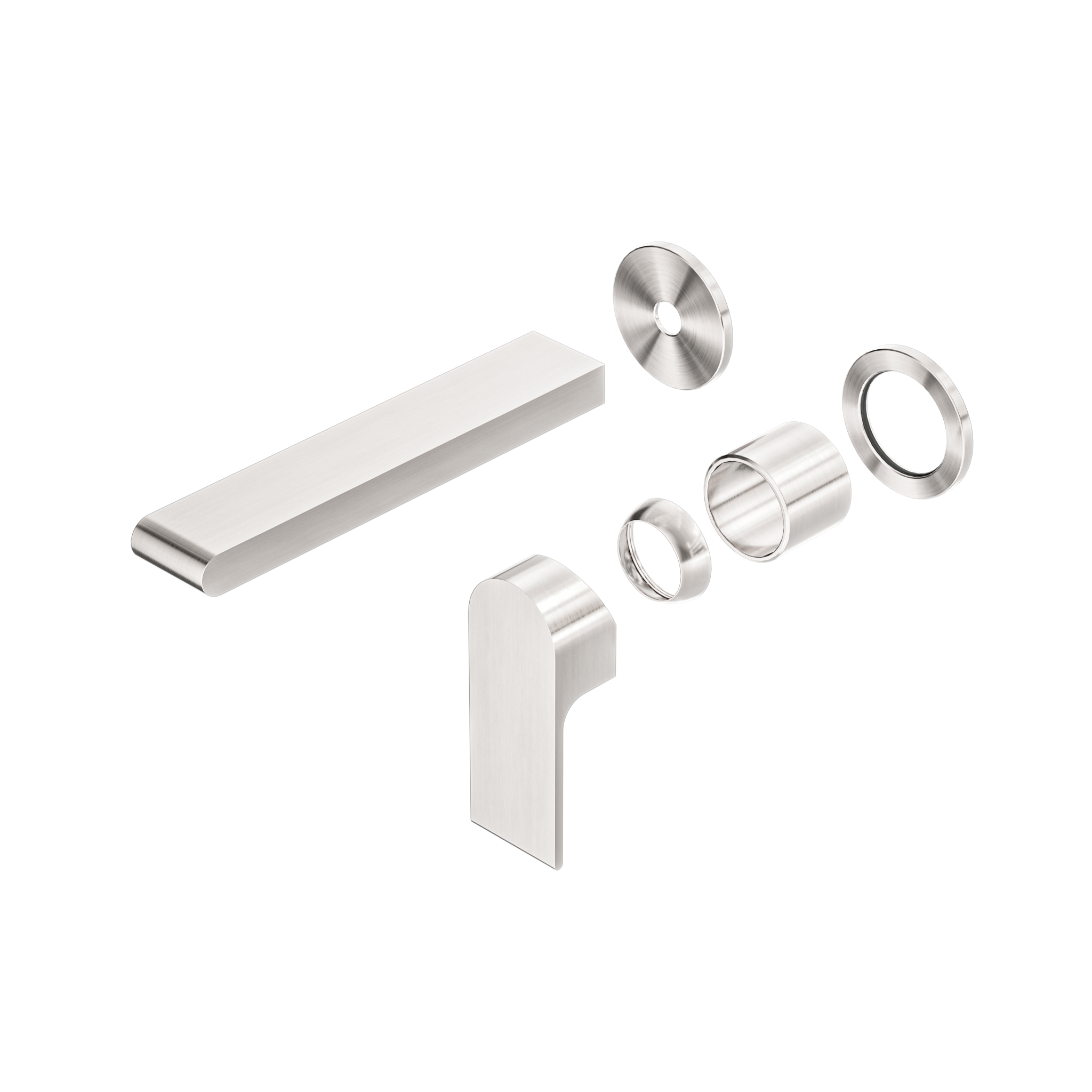 Bianca Wall Basin/Bath Mixer Separate Back Plate 187mm Trim Kits Only Brushed Nickel