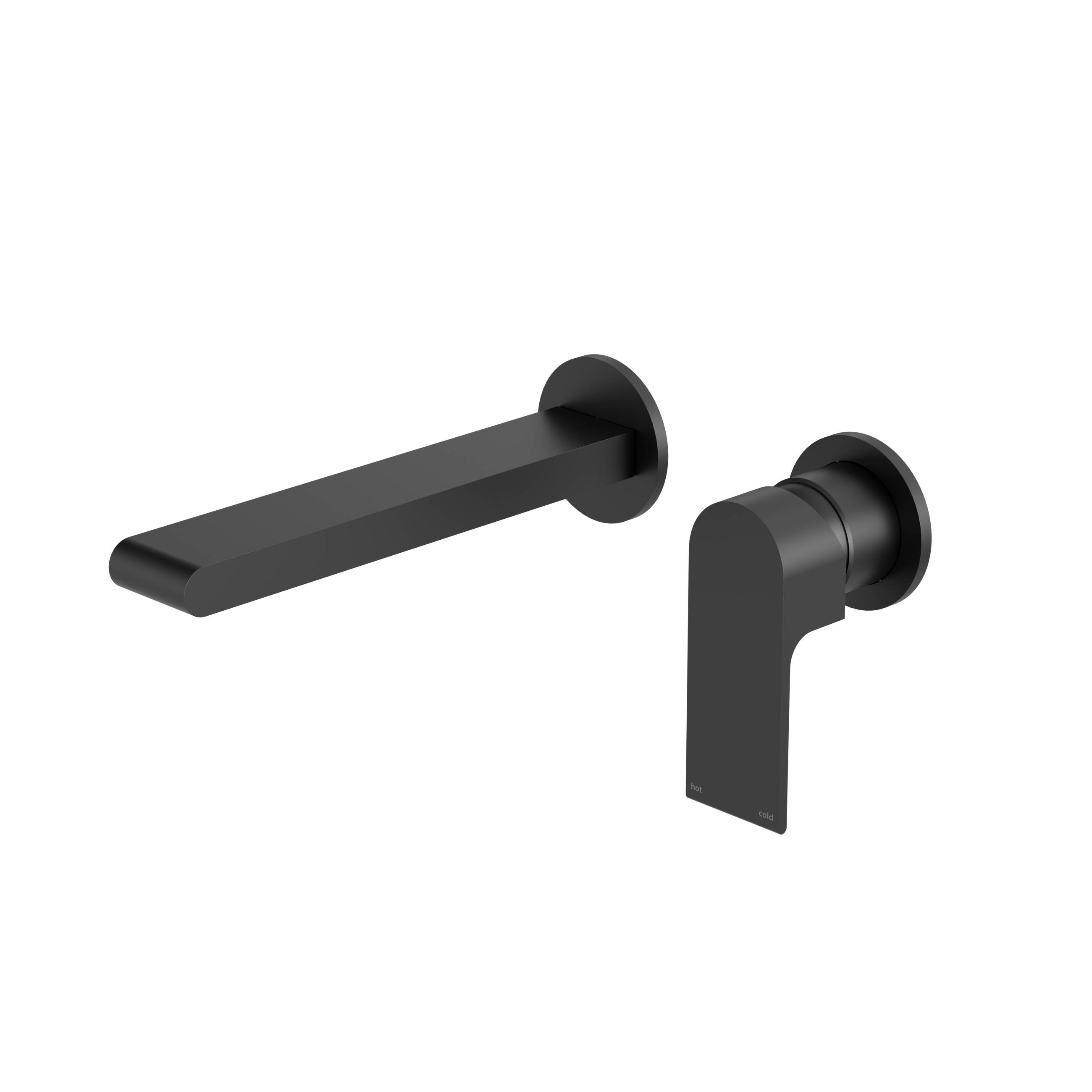 Bianca Wall Basin/Bath Mixer Separate Back Plate 230mm Matte Black