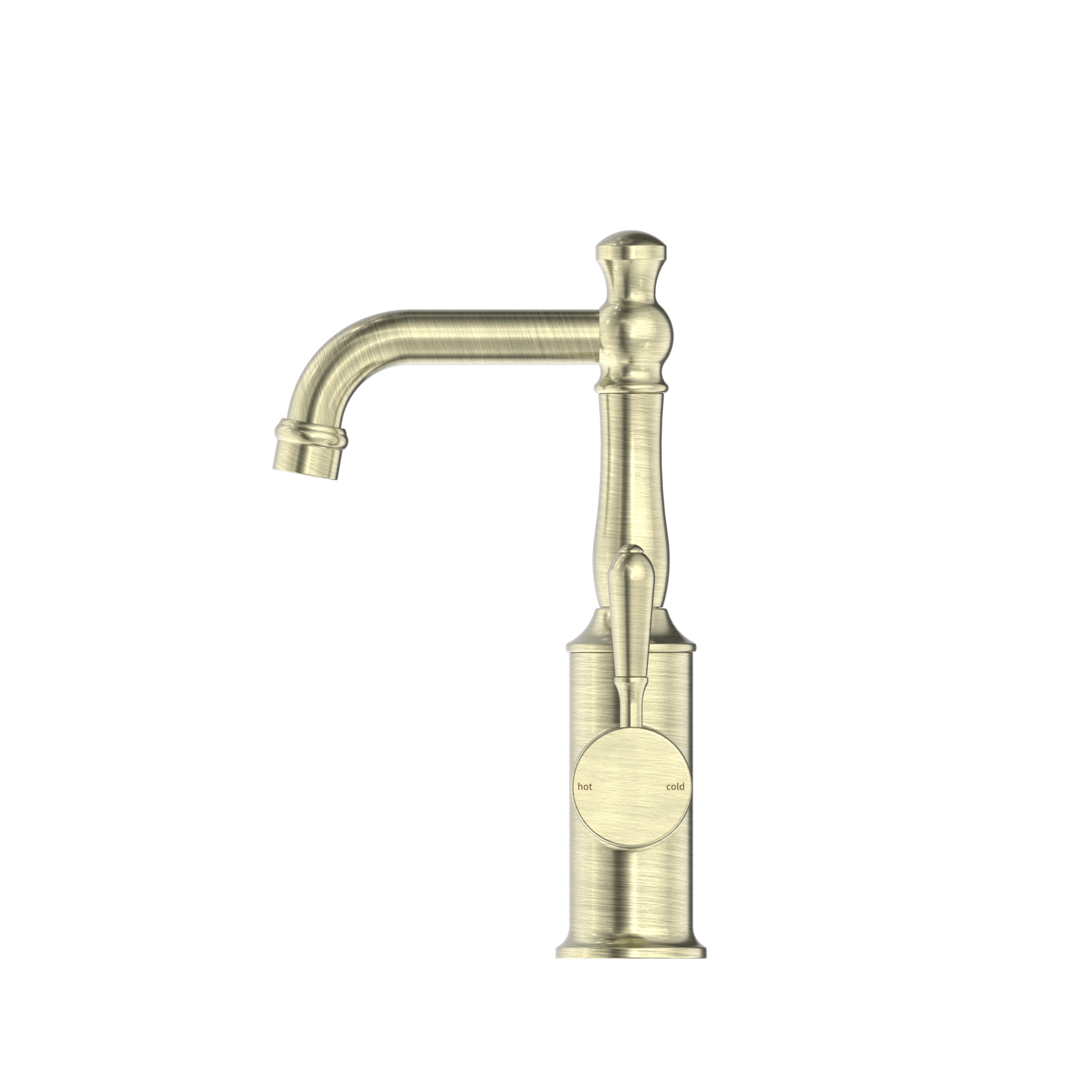 York Basin Mixer With Metal Lever Aged Brass
