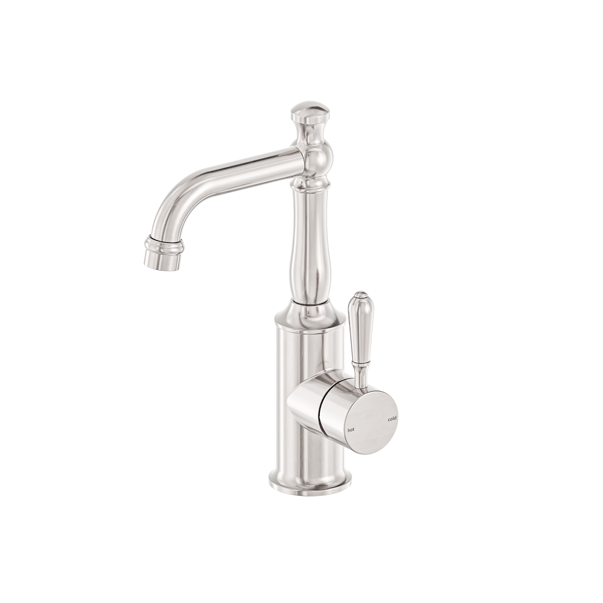 York Basin Mixer With Metal Lever Brushed Nickel