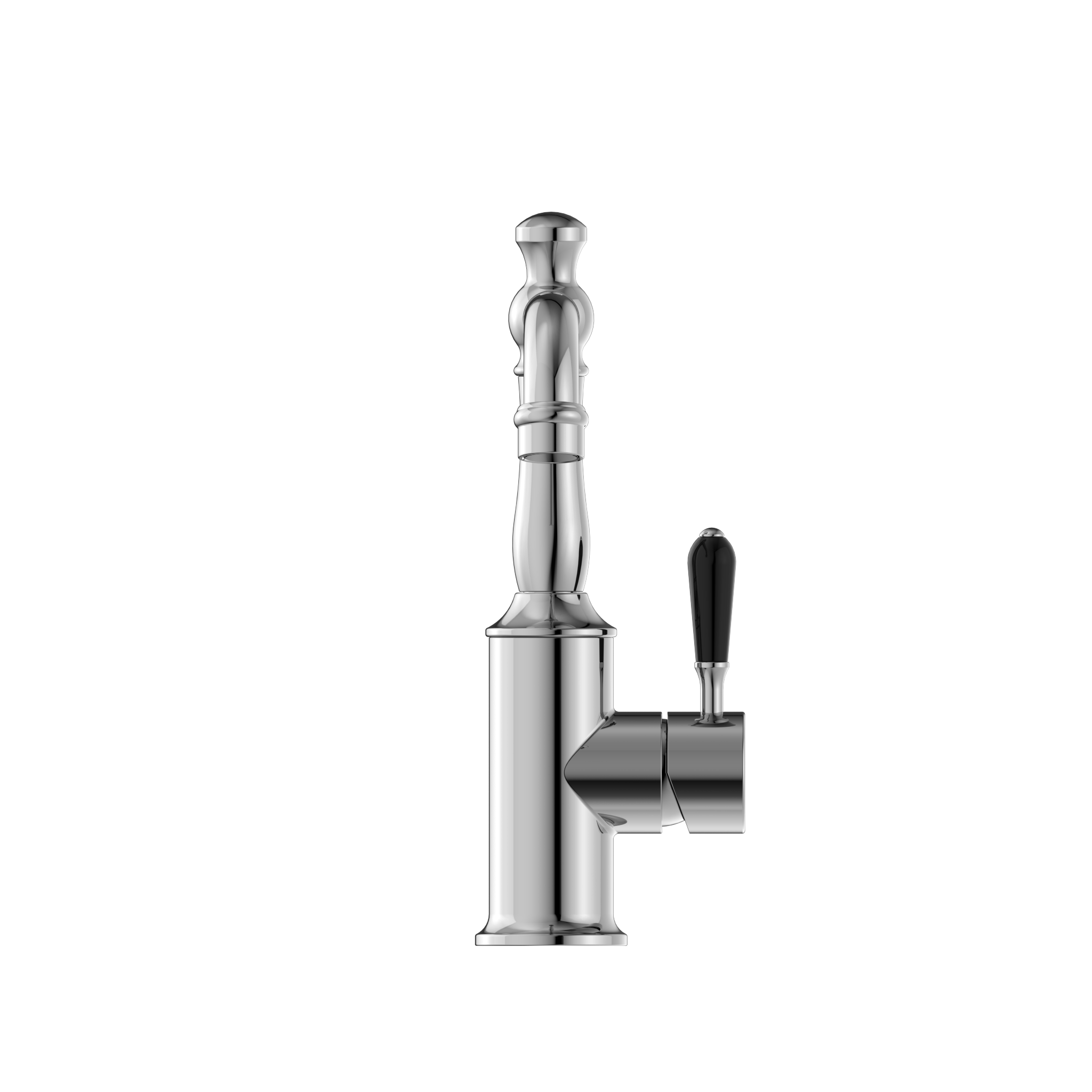 York Basin Mixer With Black Porcelain Lever Chrome