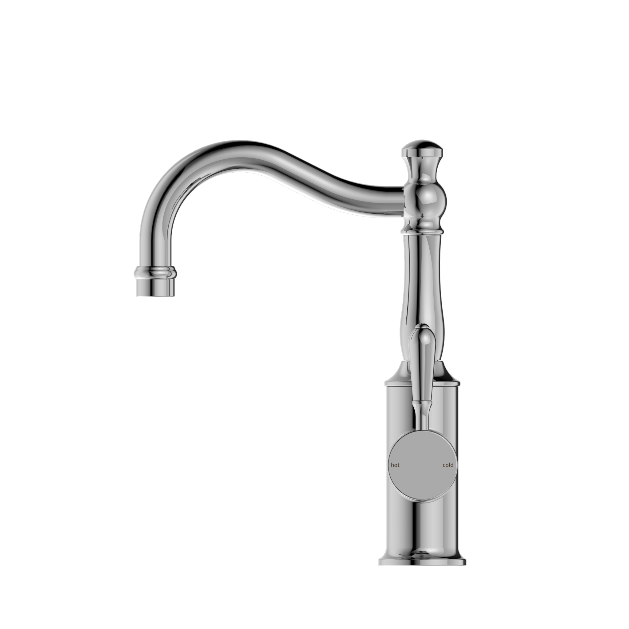 York Basin Mixer Hook Spout With Metal Lever Chrome