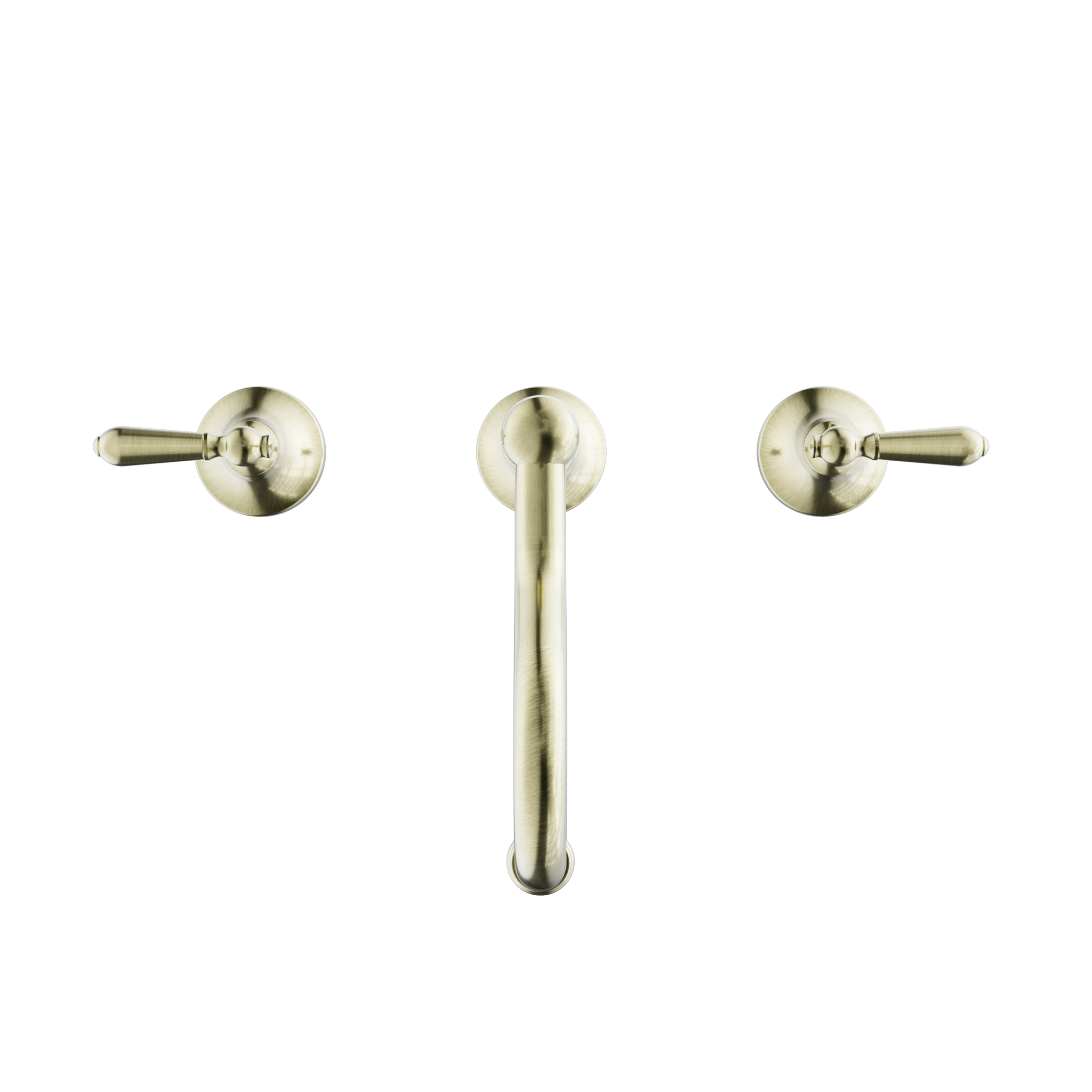York Basin Set With Metal Lever Aged Brass