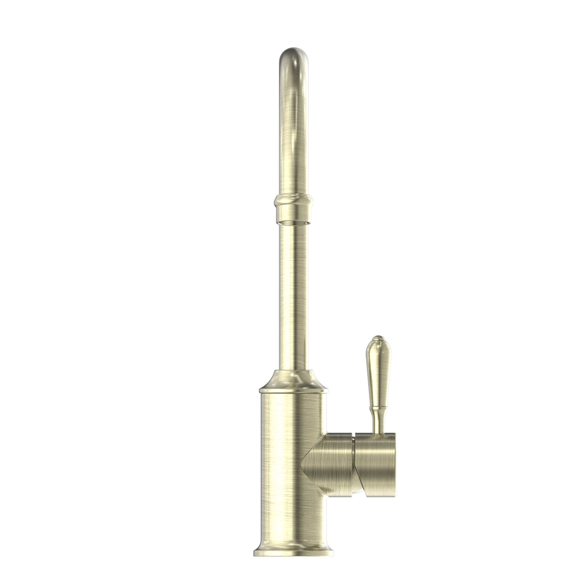 York Kitchen Mixer Gooseneck Spout With Metal Lever Aged Brass