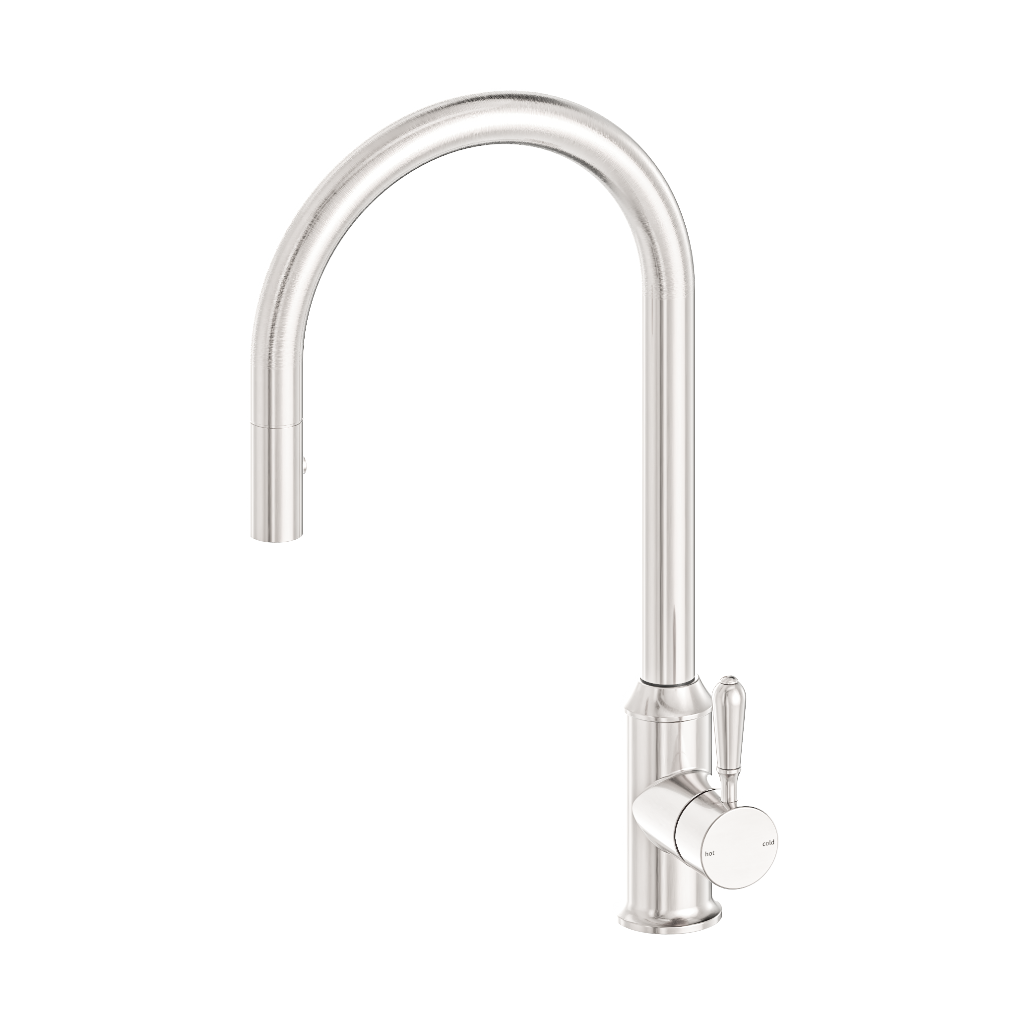 York Pull Out Sink Mixer With Vegie Spray Function With Metal Lever Brushed Nickel