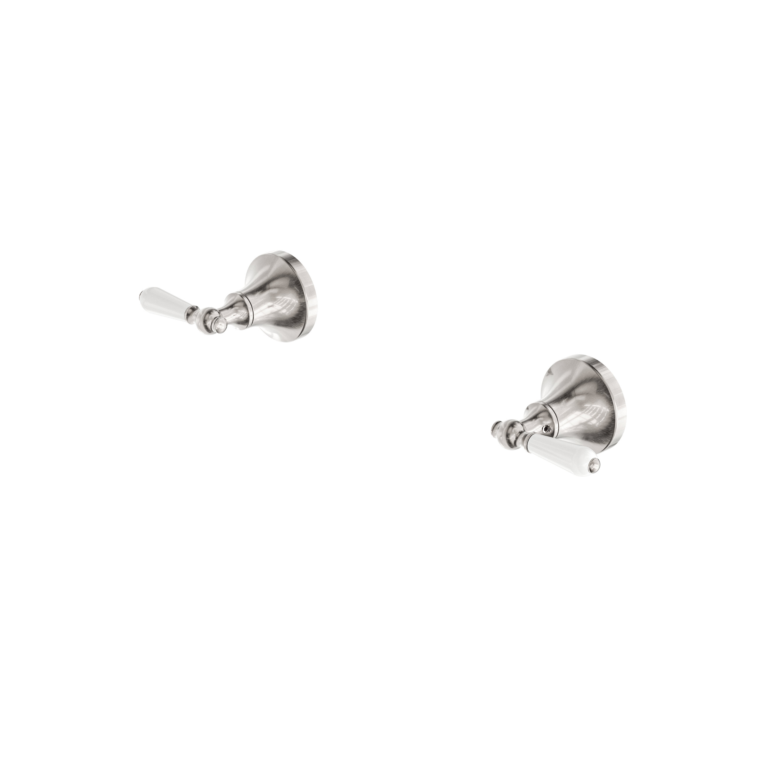 York Wall Top Assemblies With White Porcelain Lever Brushed Nickel