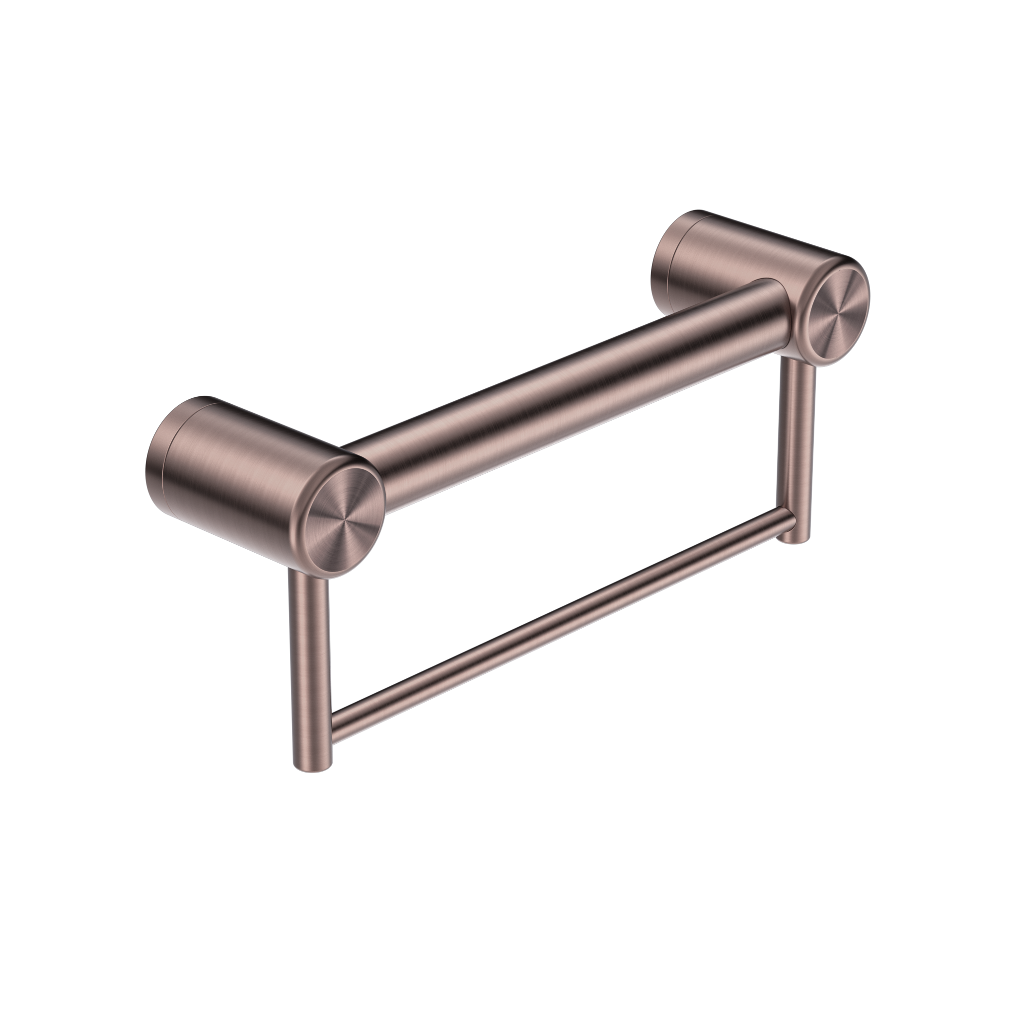 Mecca Care 32mm Grab Rail With Towel Holder 300mm Brushed Bronze