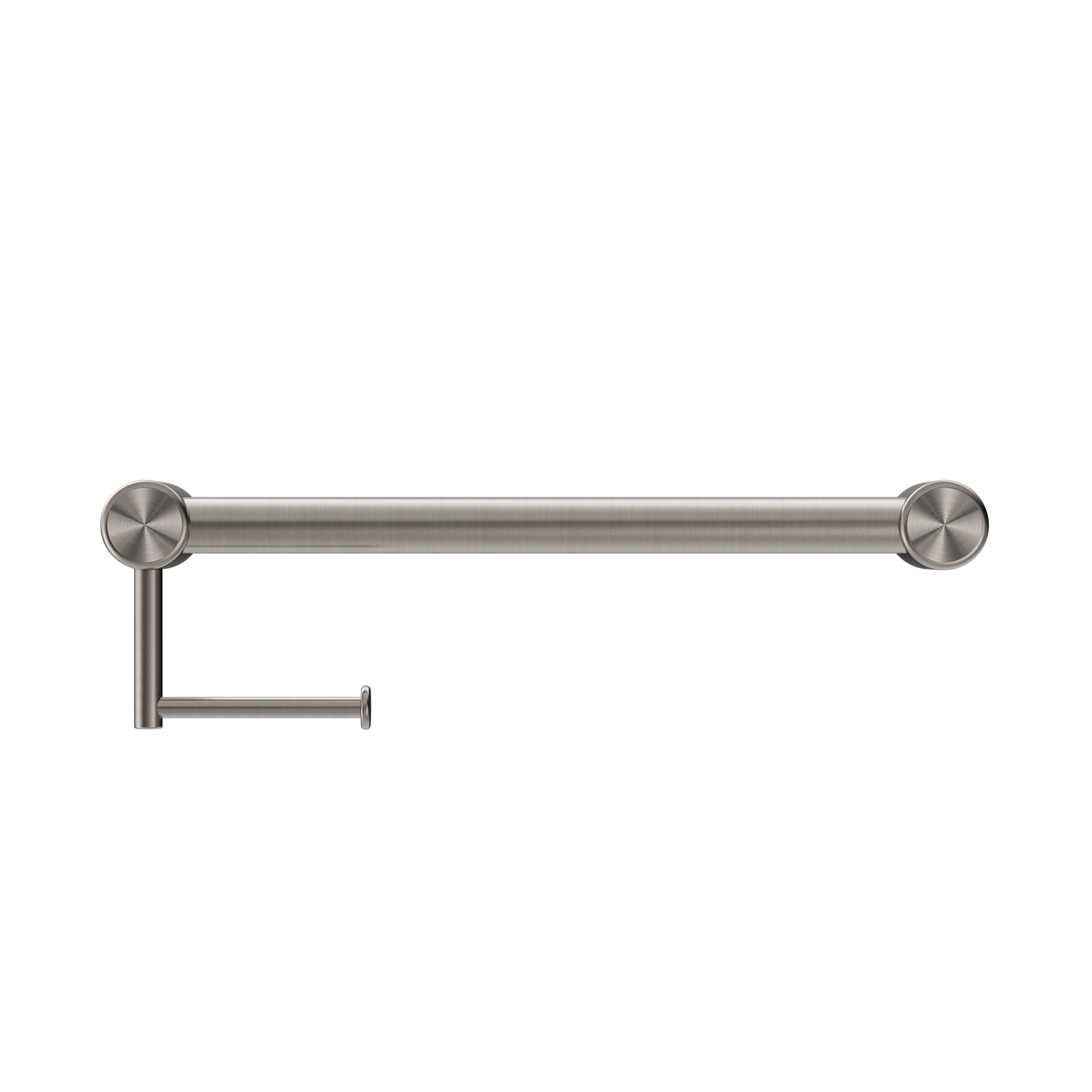 Mecca Care 32mm Grab Rail With Toilet Roll Holder 450mm Brushed Nickel