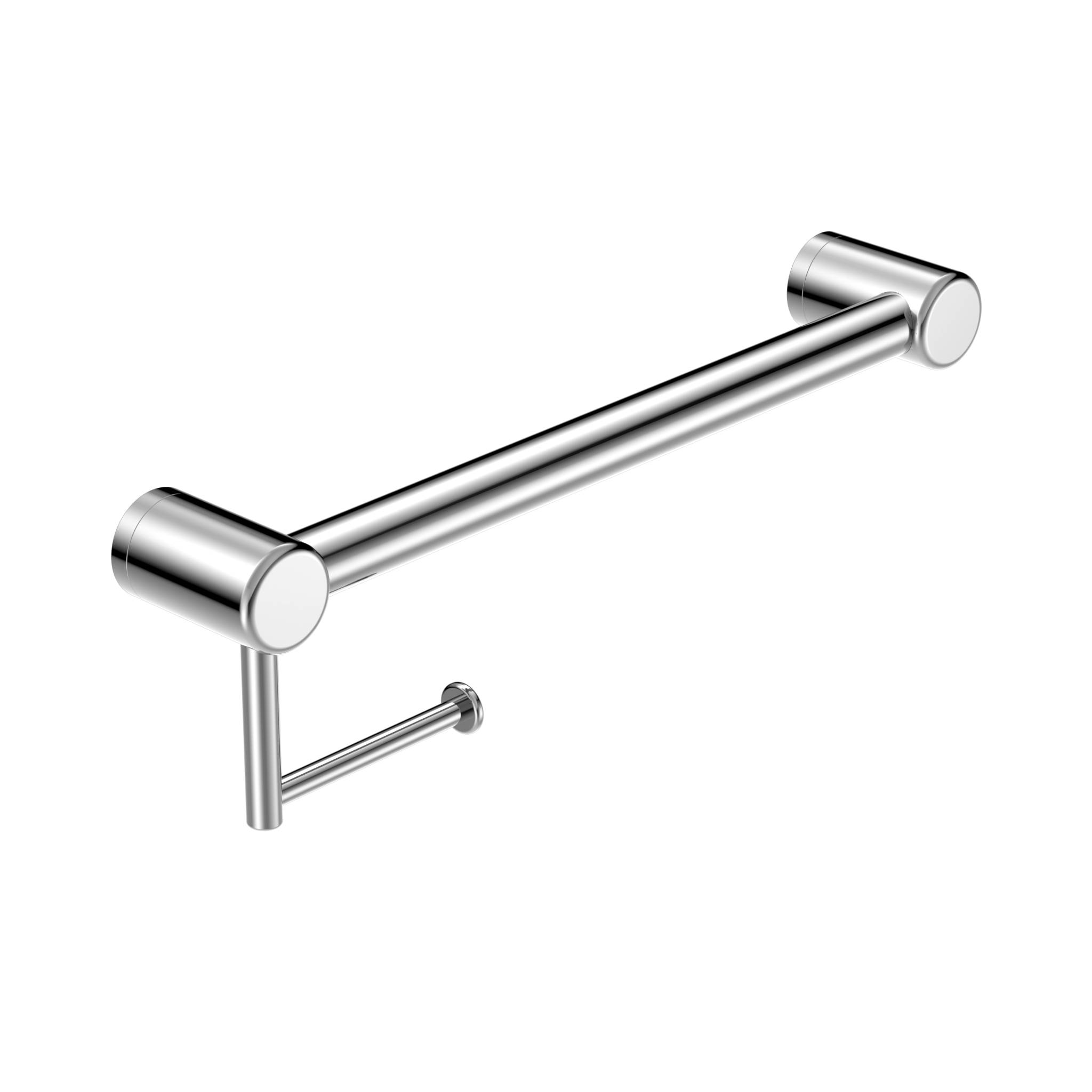 Mecca Care 32mm Grab Rail With Toilet Roll Holder 450mm Chrome
