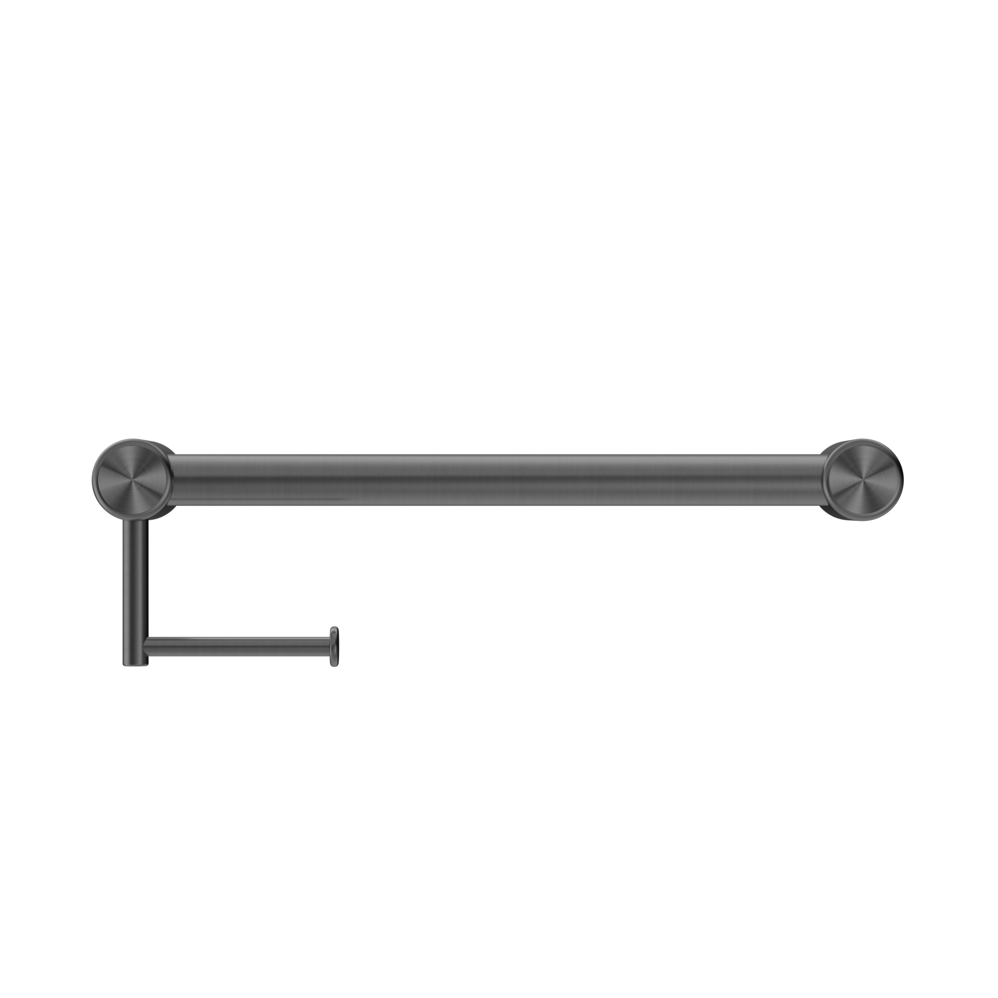 Mecca Care 32mm Grab Rail With Toilet Roll Holder 450mm Gun Metal