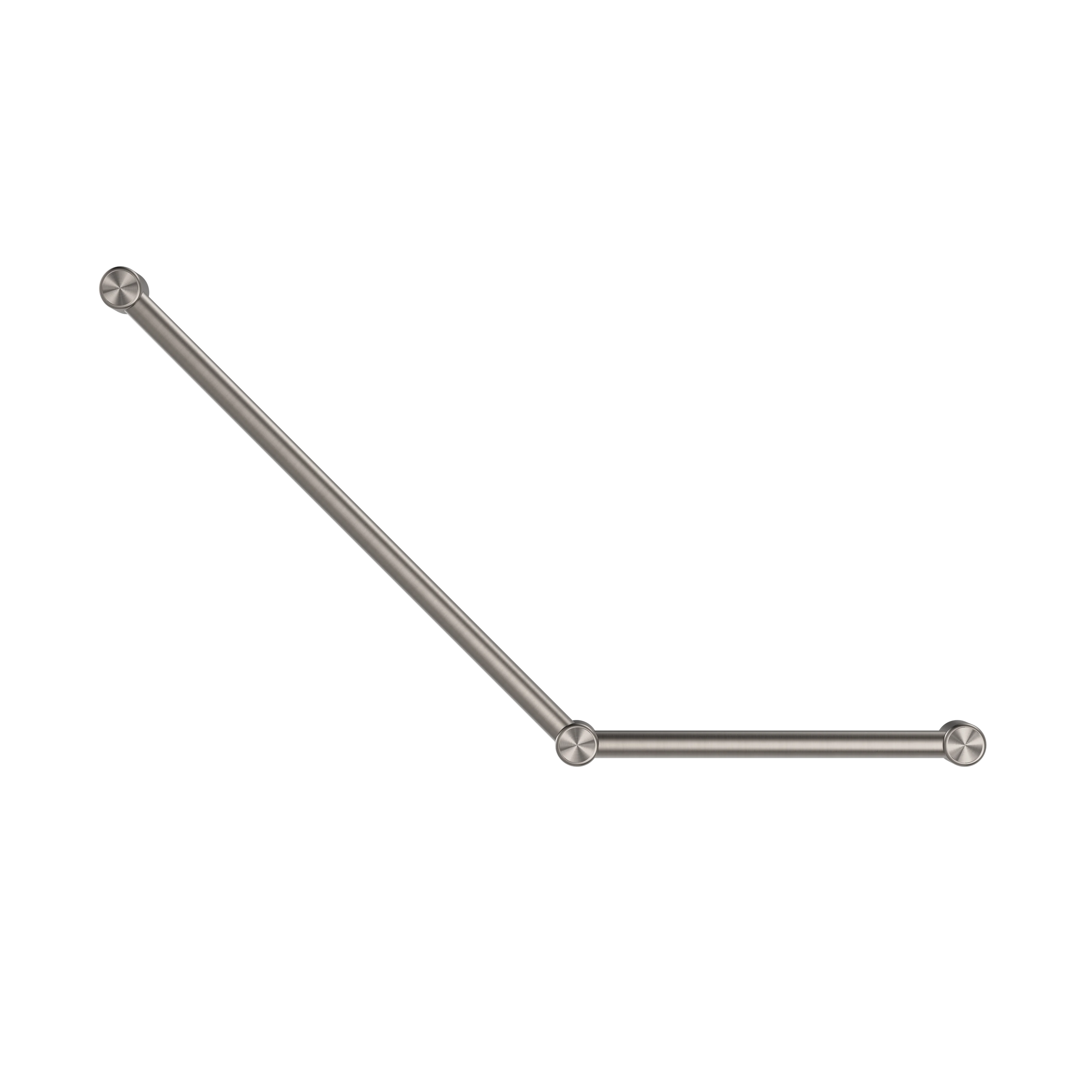 Mecca Care 32mm Ambulant Toilet Grab Rail 45 Degree 750X450mm Brushed Nickel