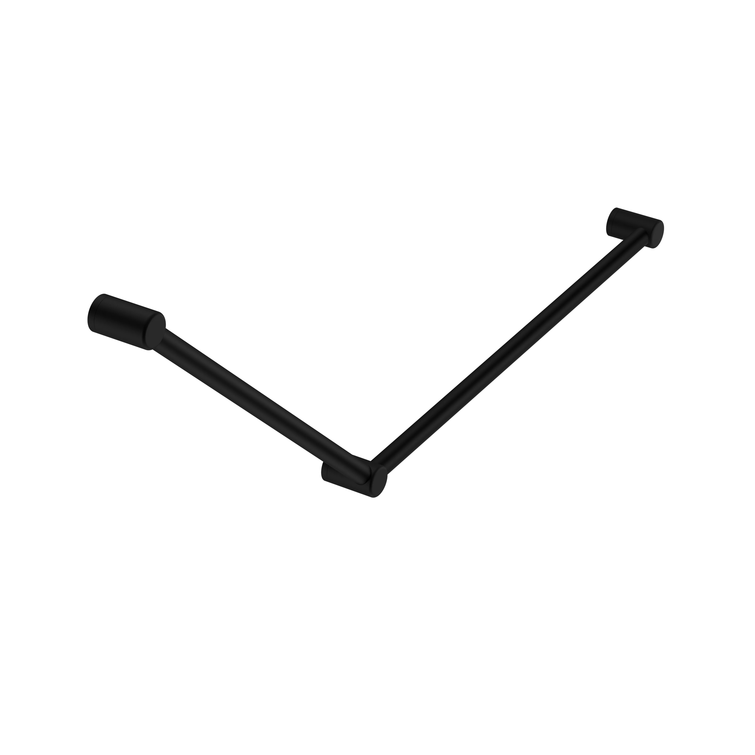 Mecca Care 32mm DDA Accessible Toilet Grab Rail Set 45 Degree 750X900mm Matte Black
