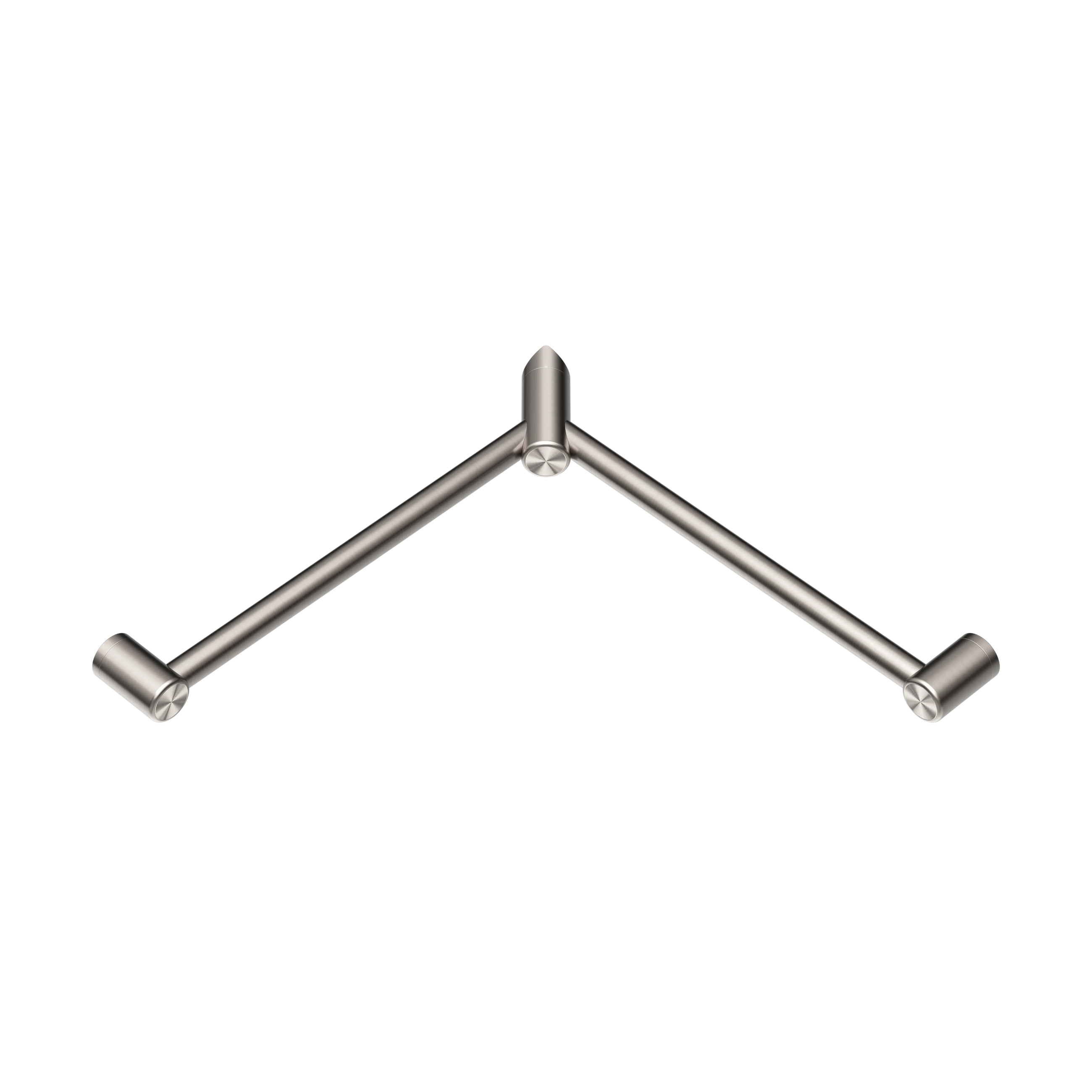 Mecca Care 32mm Wrap Around Corner Grab Rail 600X600mm Brushed Nickel