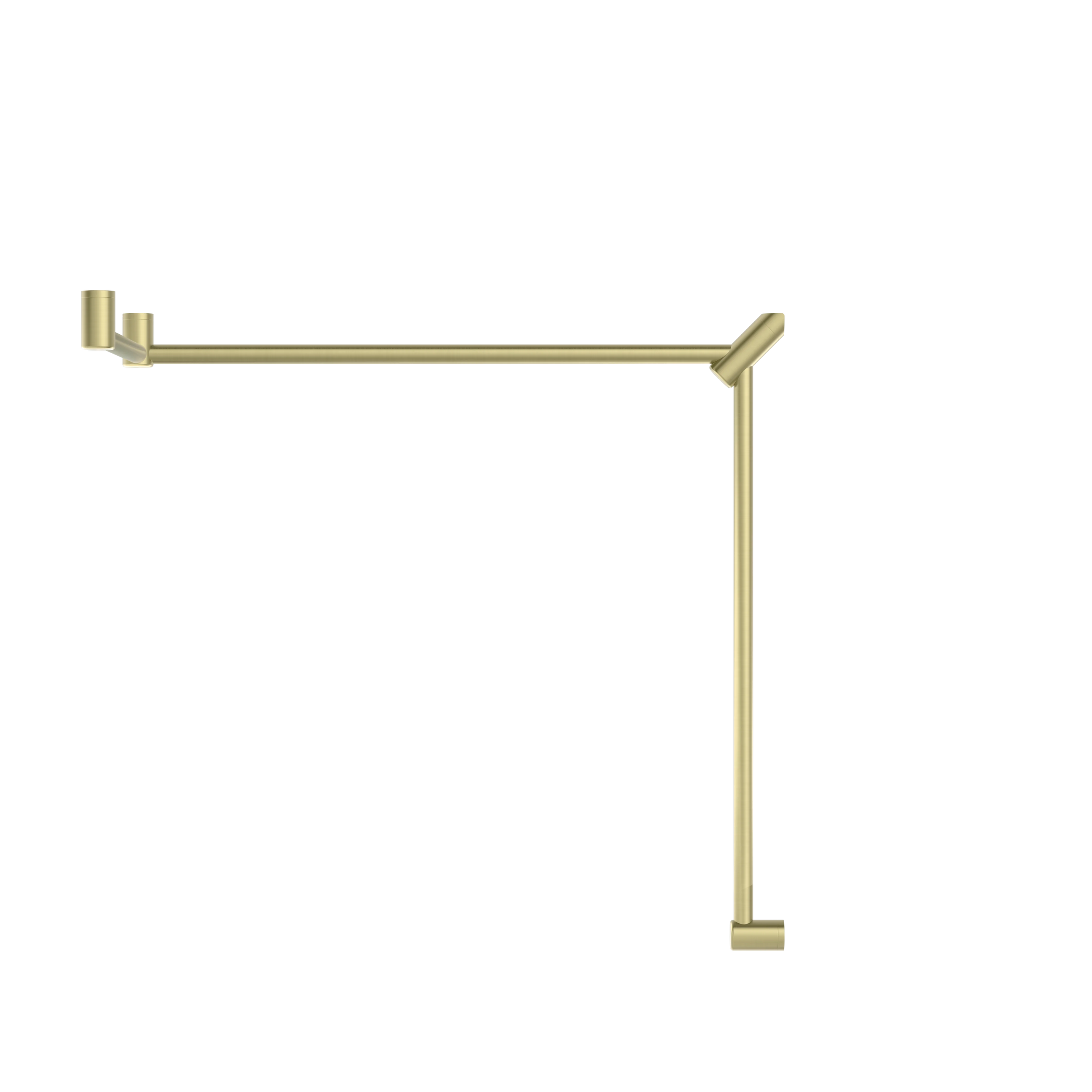 Mecca Care 32mm DDA Accessible Toilet Grab Rail Set 90 Degree Continuous 600X1065X1025mm Brushed Gold