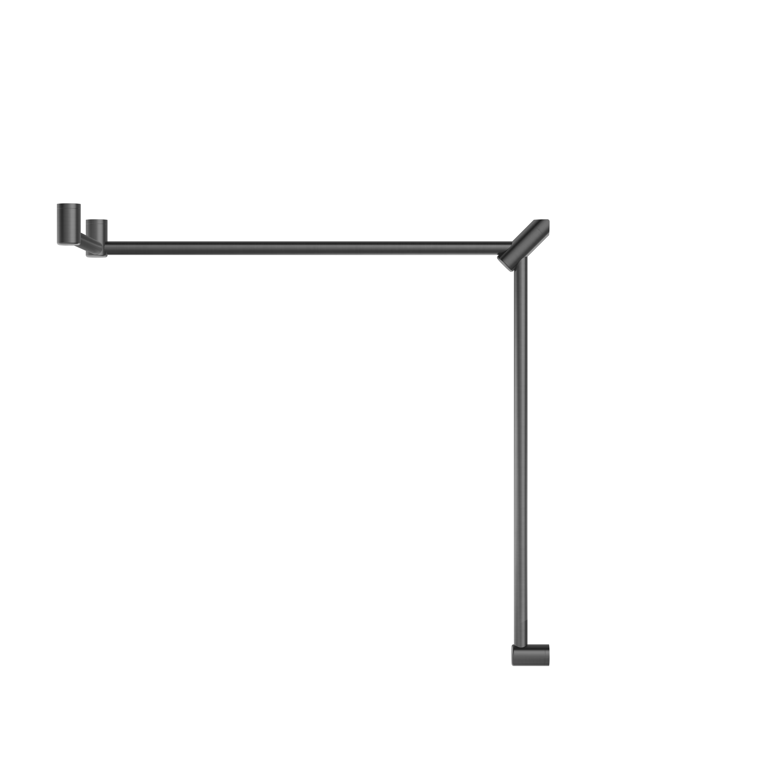 Mecca Care 32mm DDA Accessible Toilet Grab Rail Set 90 Degree Continuous 600X1065X1025mm Gun Metal