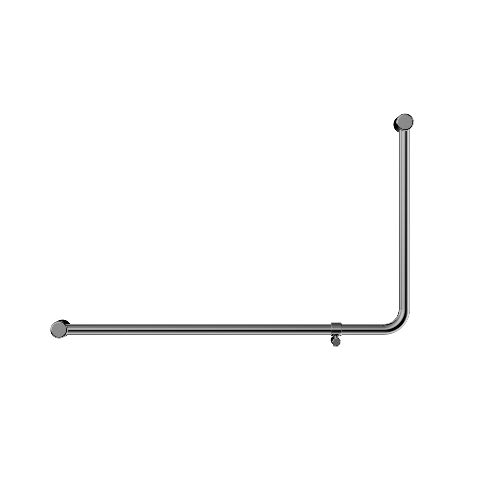 Mecca Care 32mm DDA Accessible Toilet 90 Degree Bent Tube Grab Rail 600X1000mm Chrome