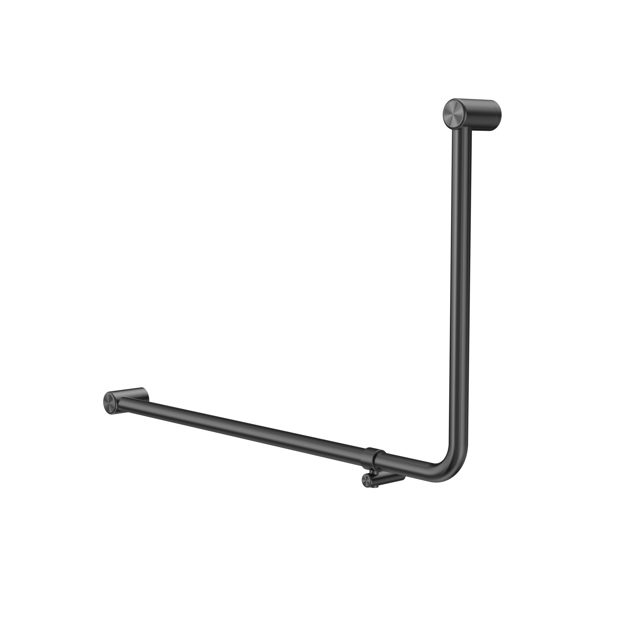 Mecca Care 32mm DDA Accessible Toilet 90 Degree Bent Tube Grab Rail 600X1000mm Gun Metal