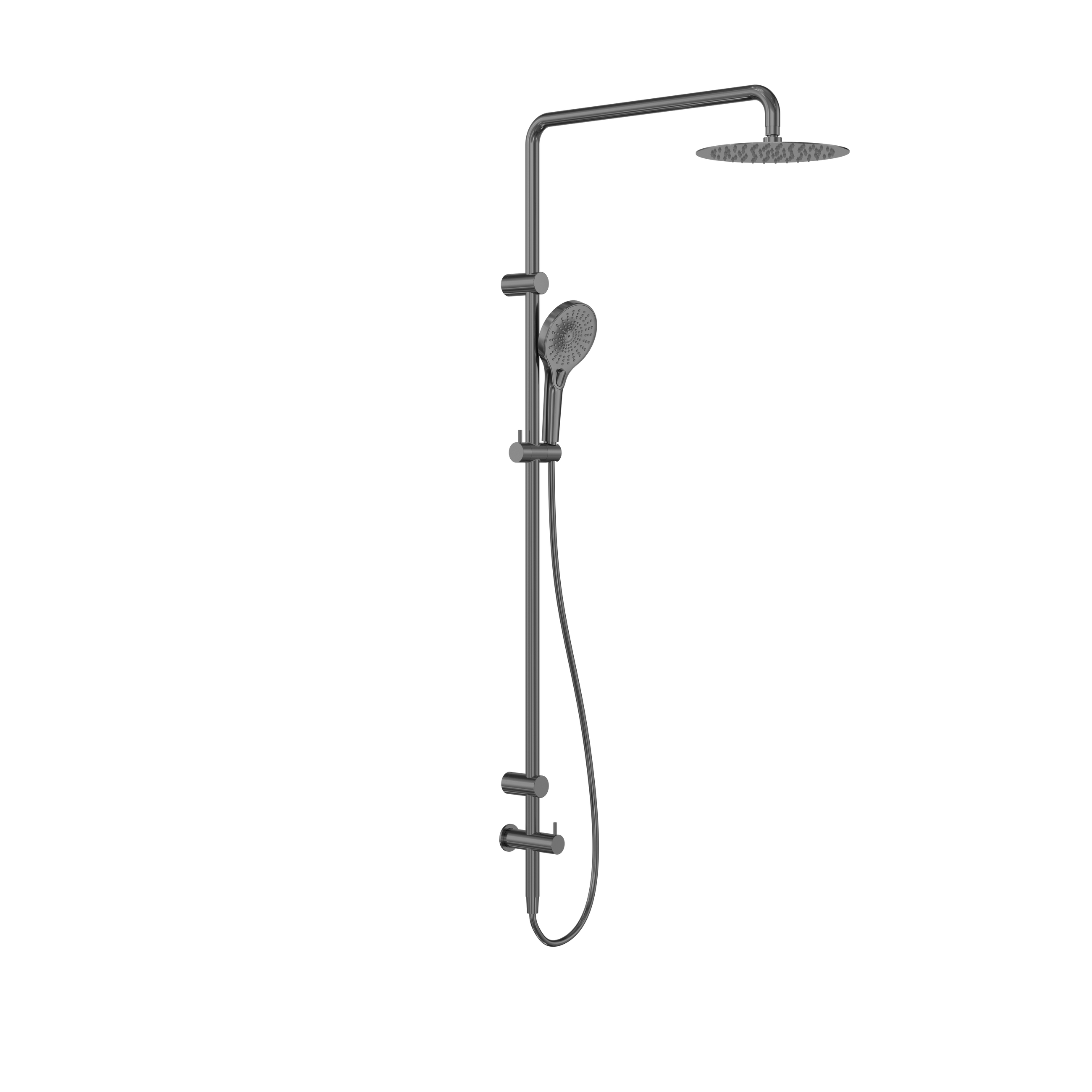 Mecca Care 25mm Grab Rail 900mm Twin Shower Set Gun Metal