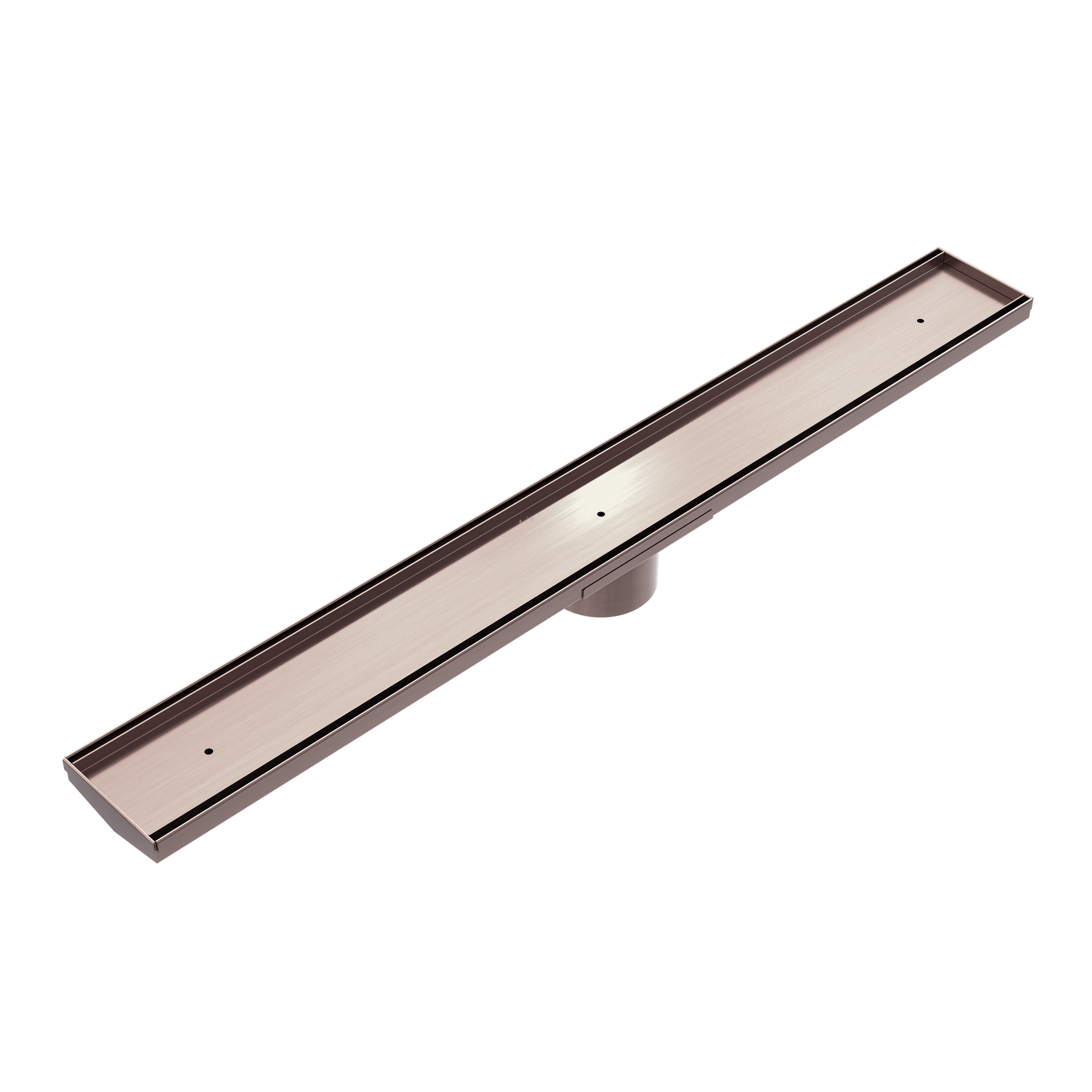Tile Insert V Channel 800x82mm Floor Grate 50mm Outlet Brushed Bronze