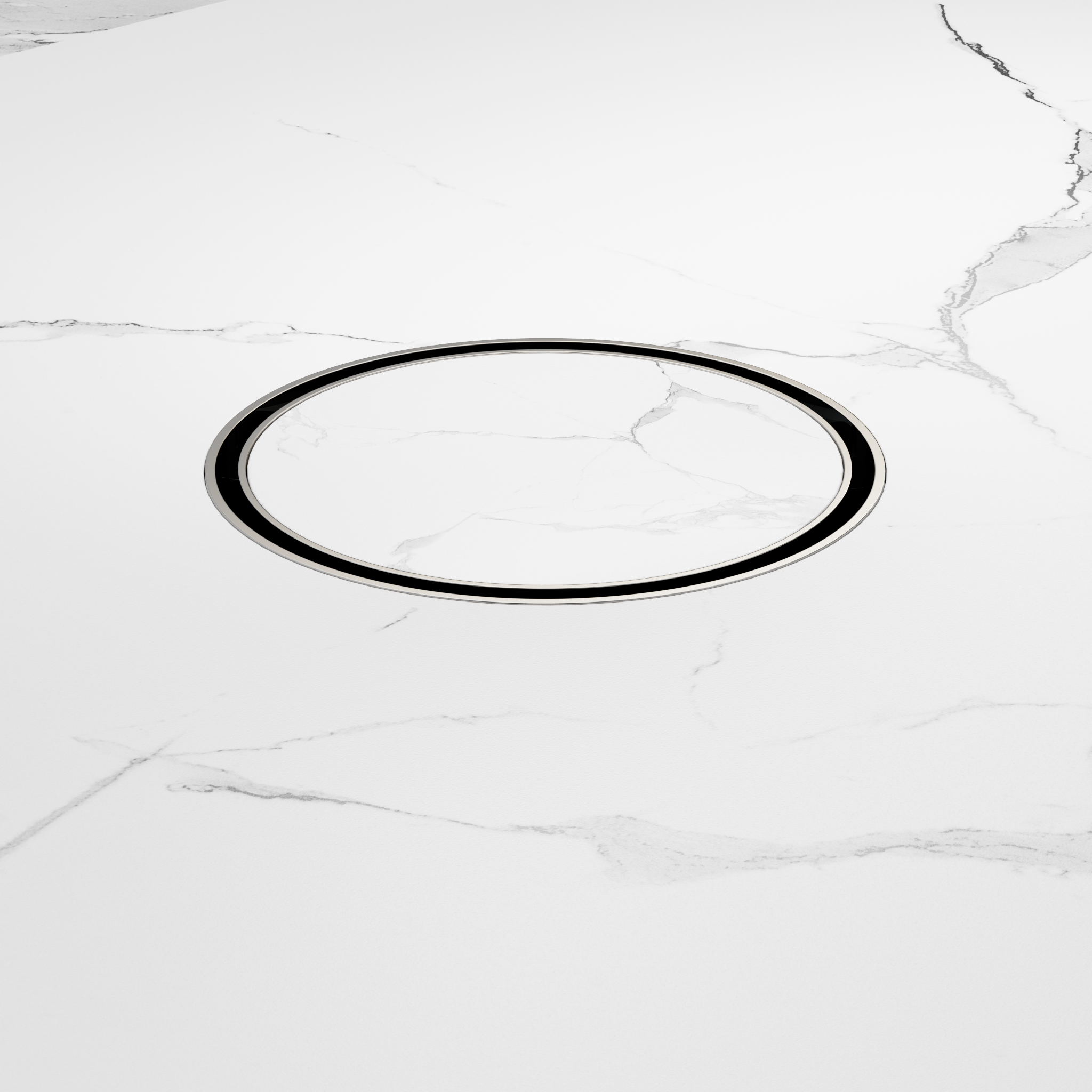 130mm Round Tile Insert Floor Waste 80mm Outlet Brushed Nickel