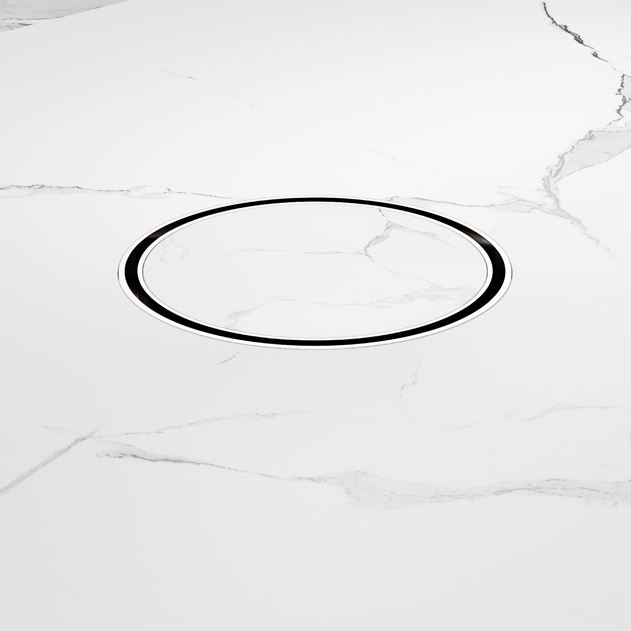 130mm Round Tile Insert Floor Waste 80mm Outlet Chrome
