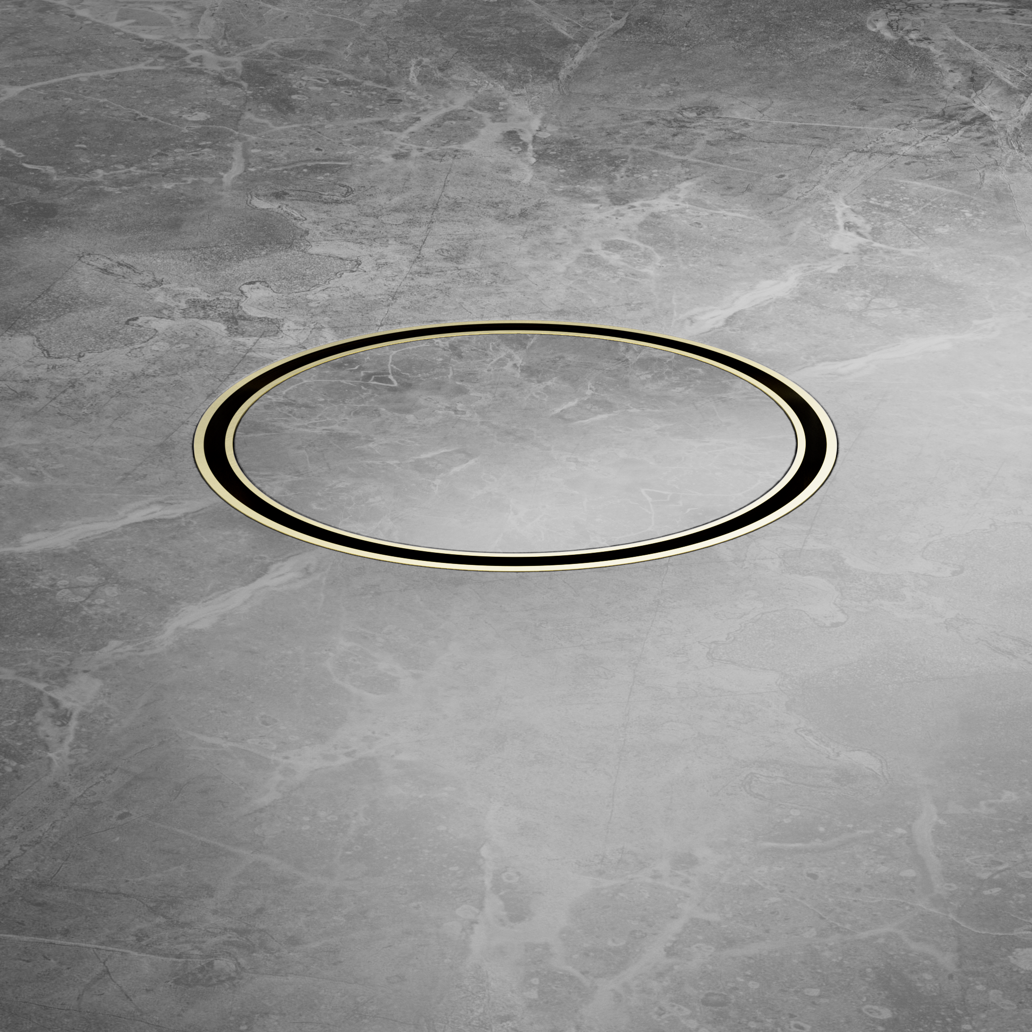 130mm Round Tile Insert Floor Waste 100mm Outlet Brushed Gold