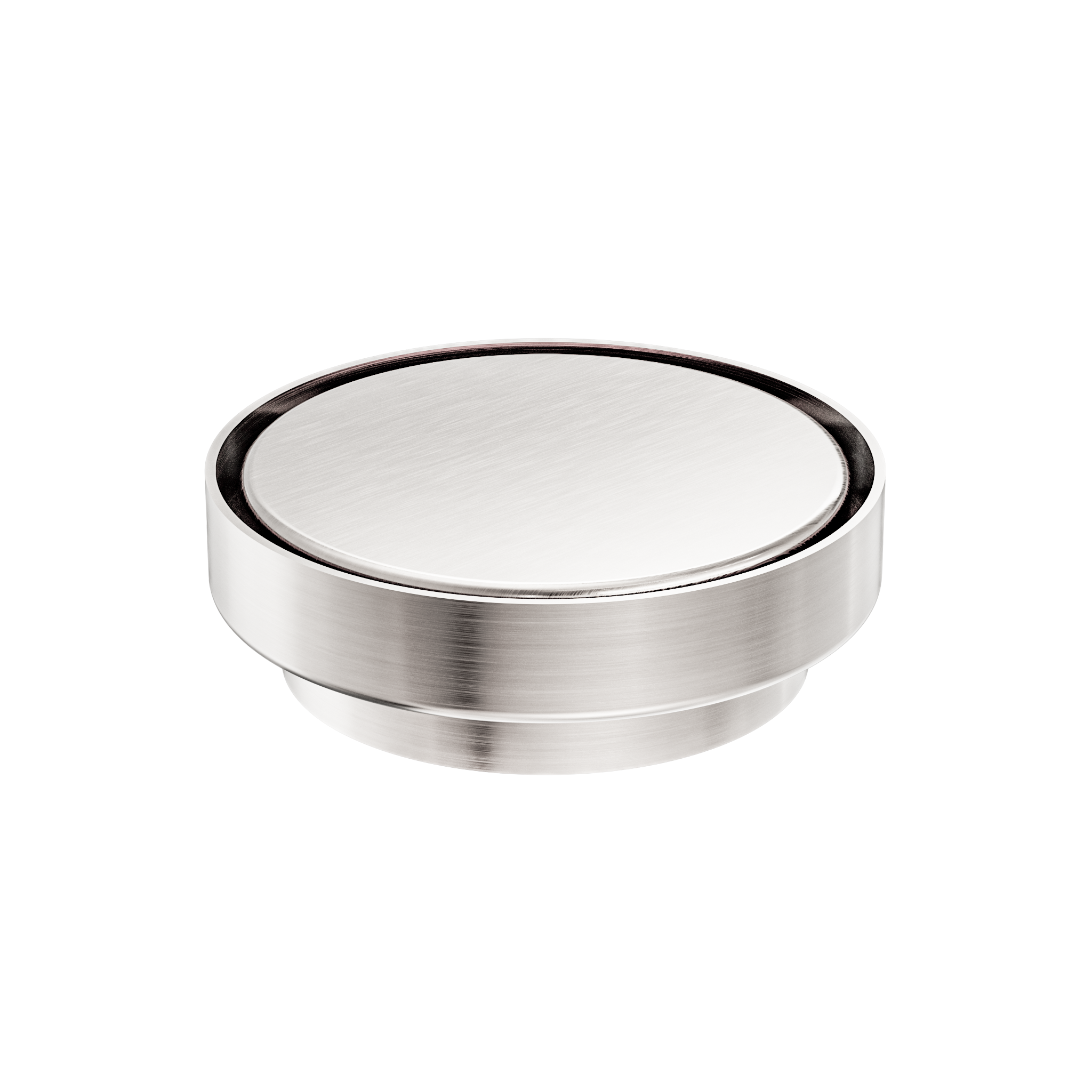 130mm Round Tile Insert Floor Waste 100mm Outlet Brushed Nickel