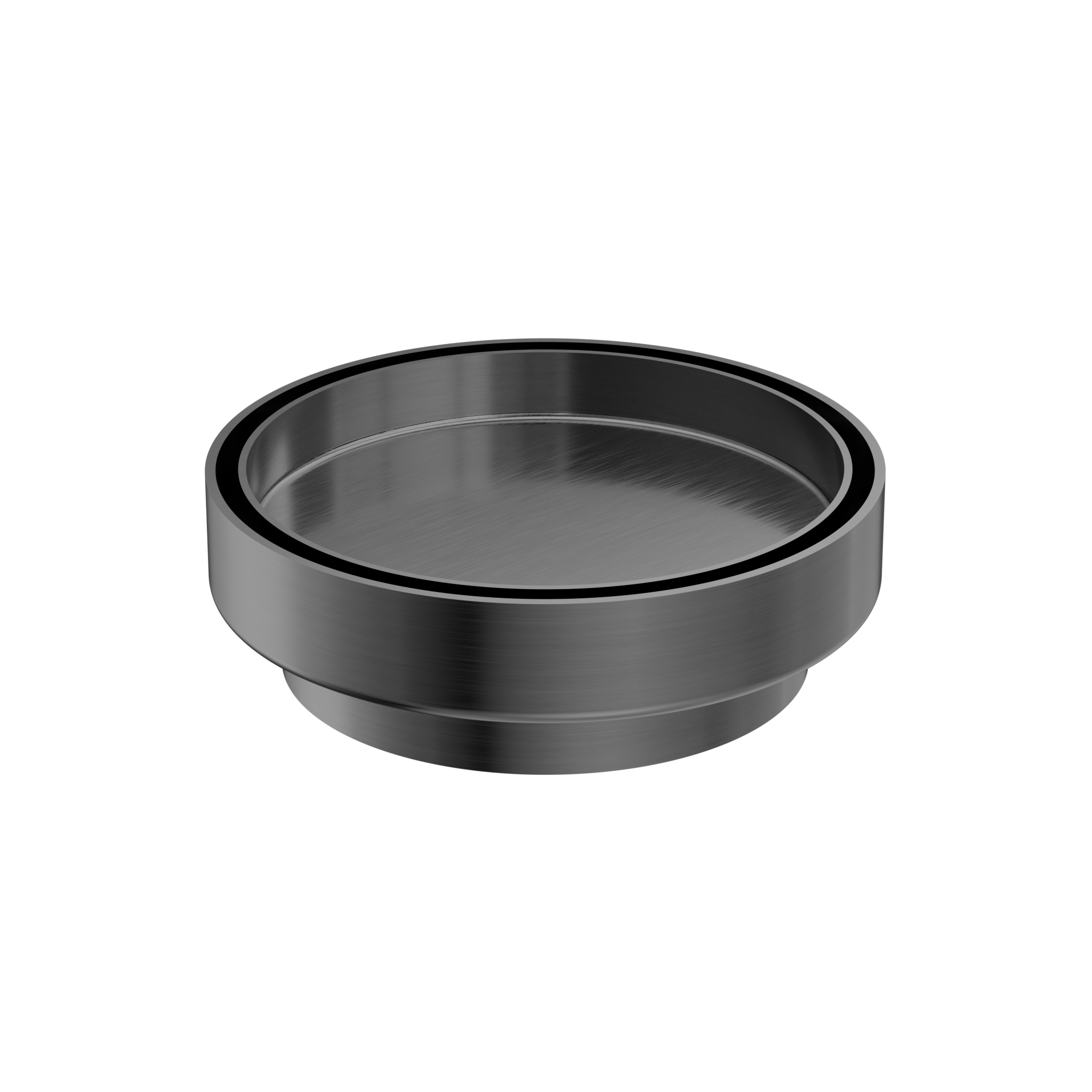 130mm Round Tile Insert Floor Waste 100mm Outlet Gun Metal
