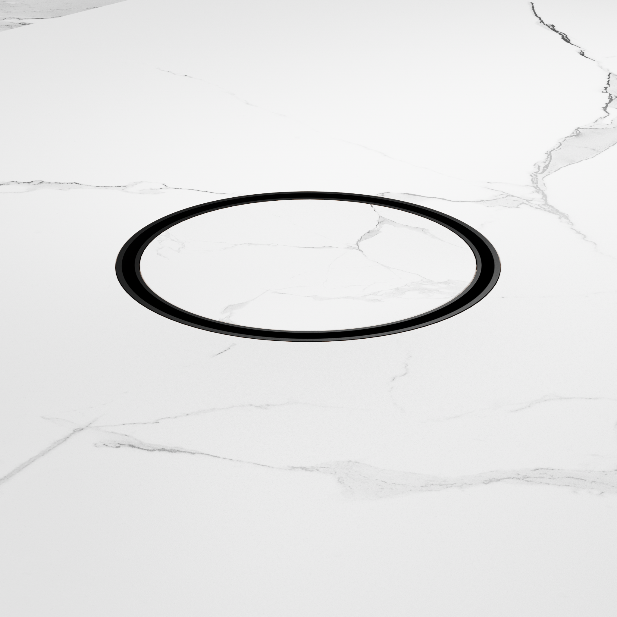 130mm Round Tile Insert Floor Waste 100mm Outlet Matte Black
