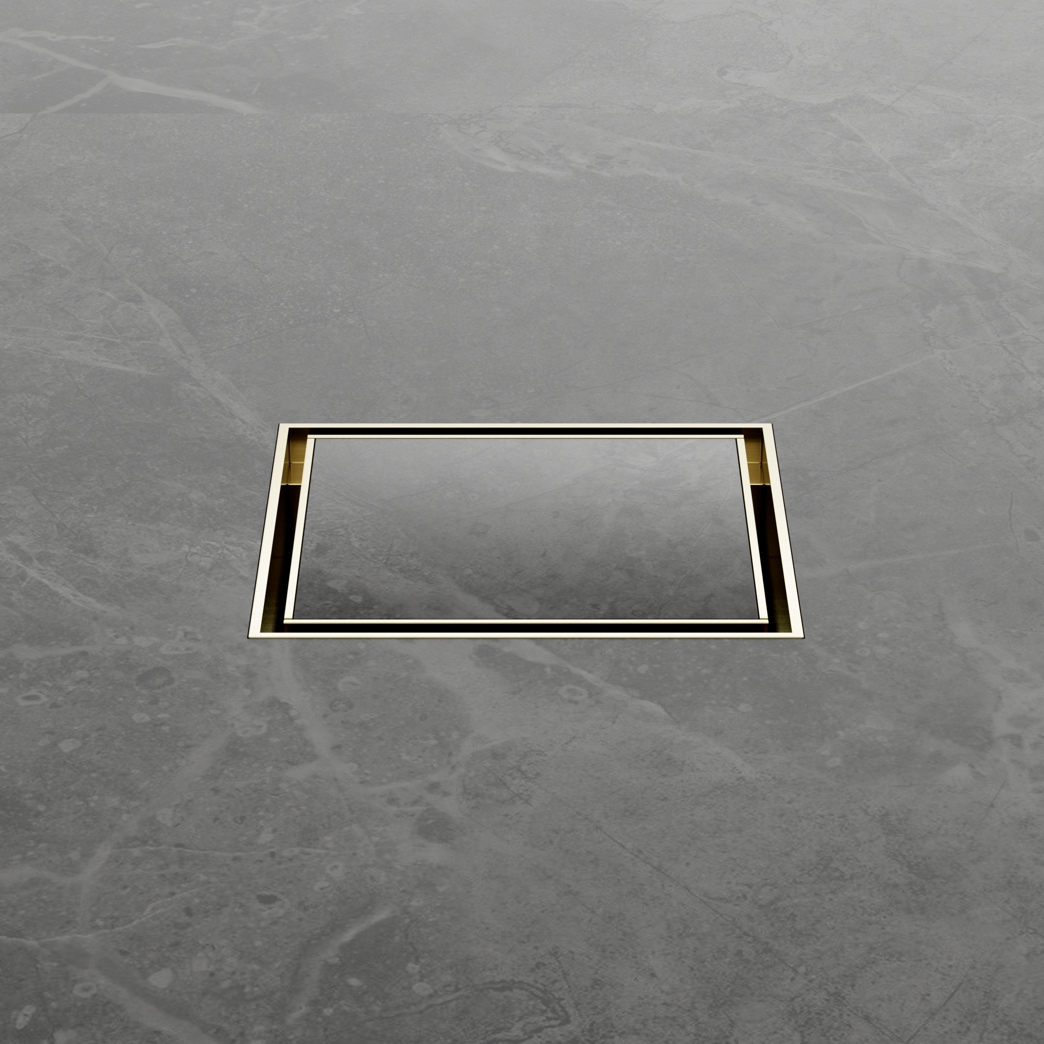 100mm Square Tile Insert Floor Waste 50mm Outlet Brushed Gold