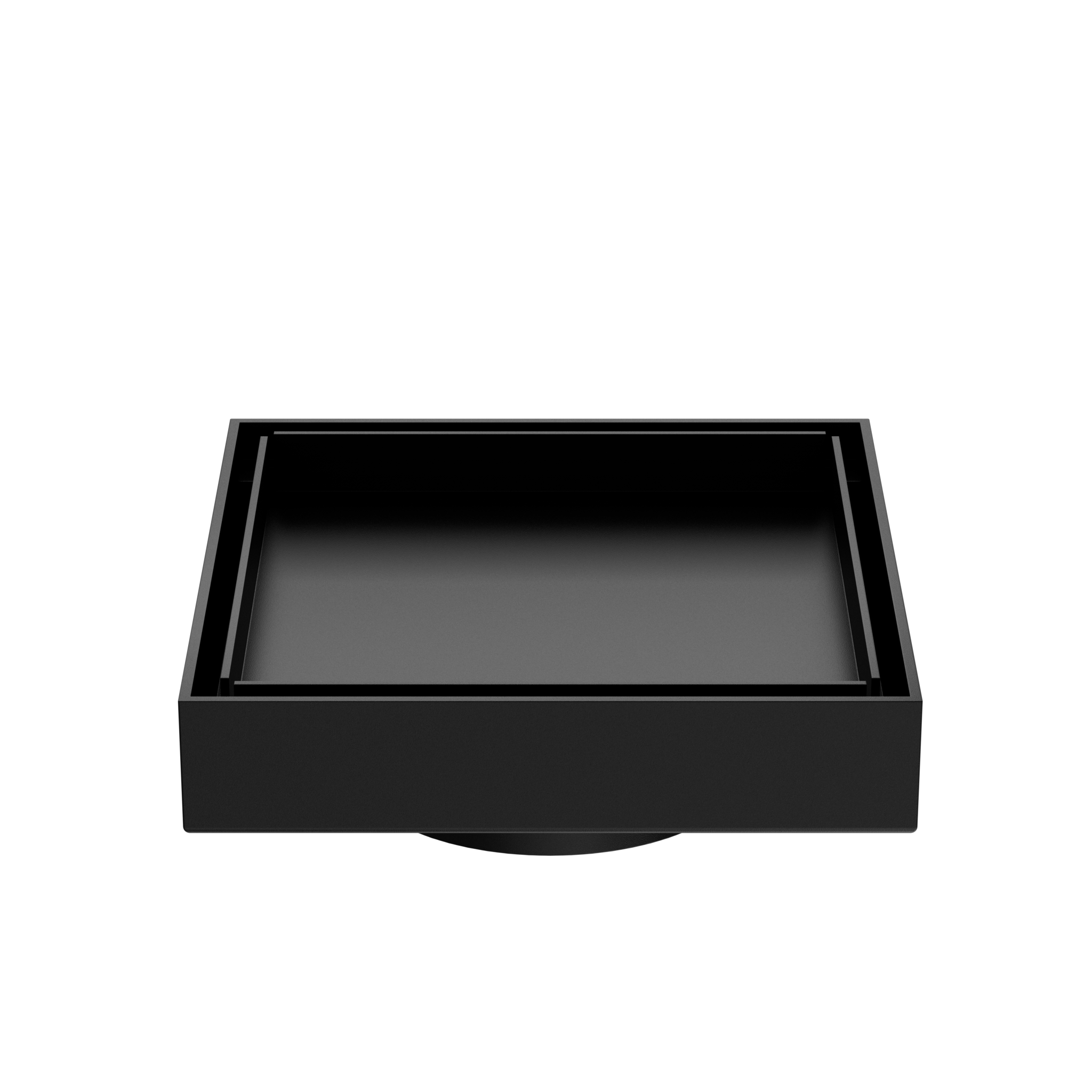 130mm Square Tile Insert Floor Waste 80mm Outlet Matte Black