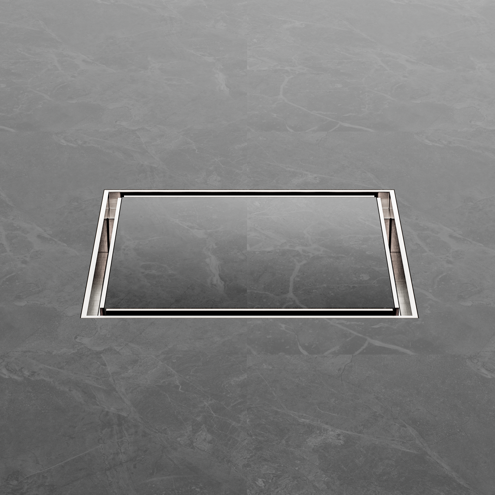 130mm Square Tile Insert Floor Waste 100mm Outlet Brushed Nickel