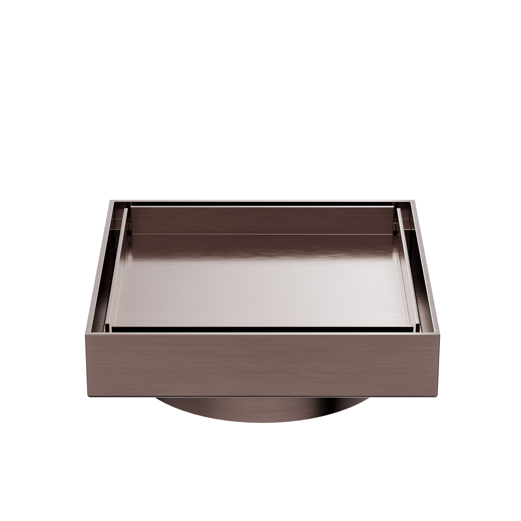 130mm Square Tile Insert Floor Waste 100mm Outlet Brushed Bronze