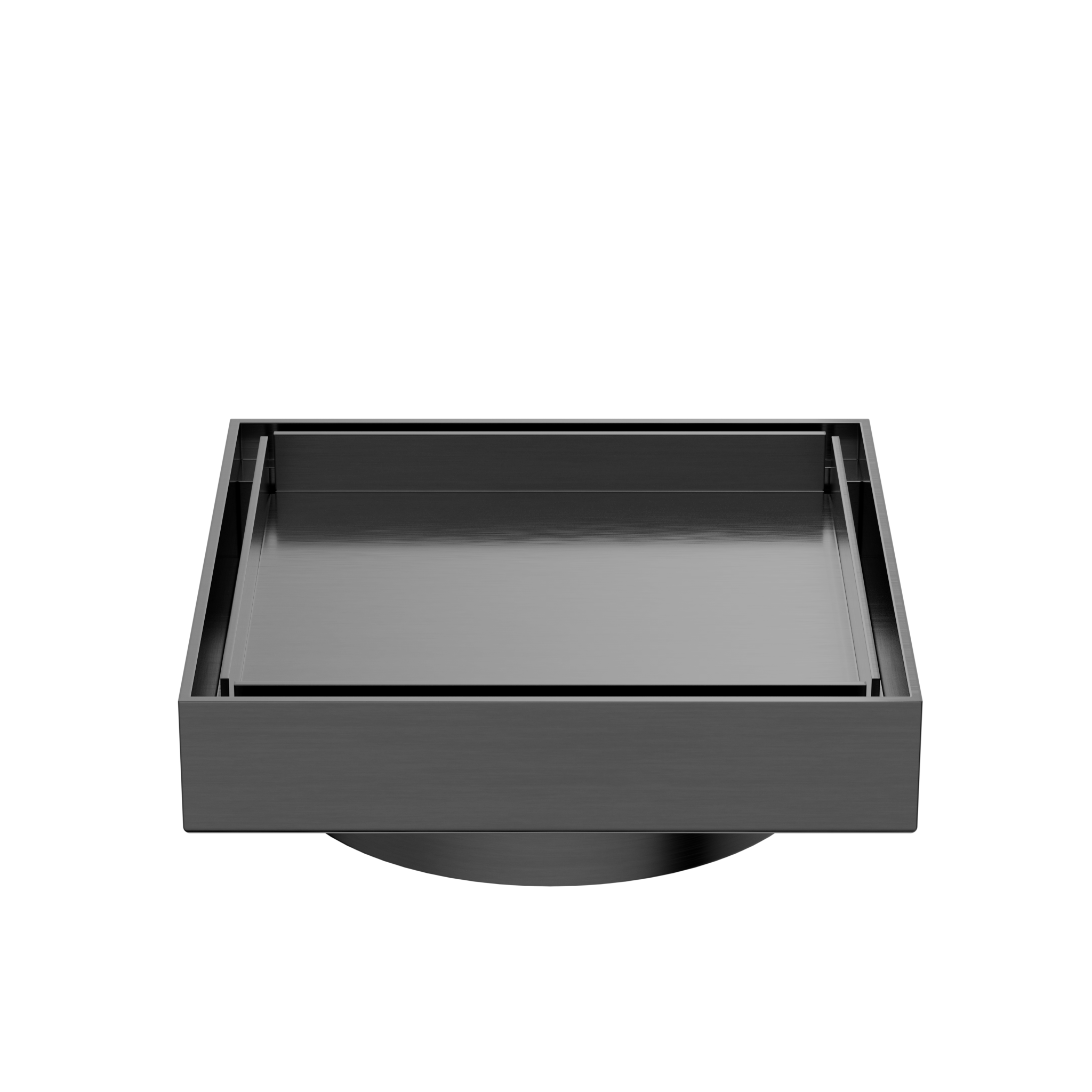 130mm Square Tile Insert Floor Waste 100mm Outlet Gun Metal