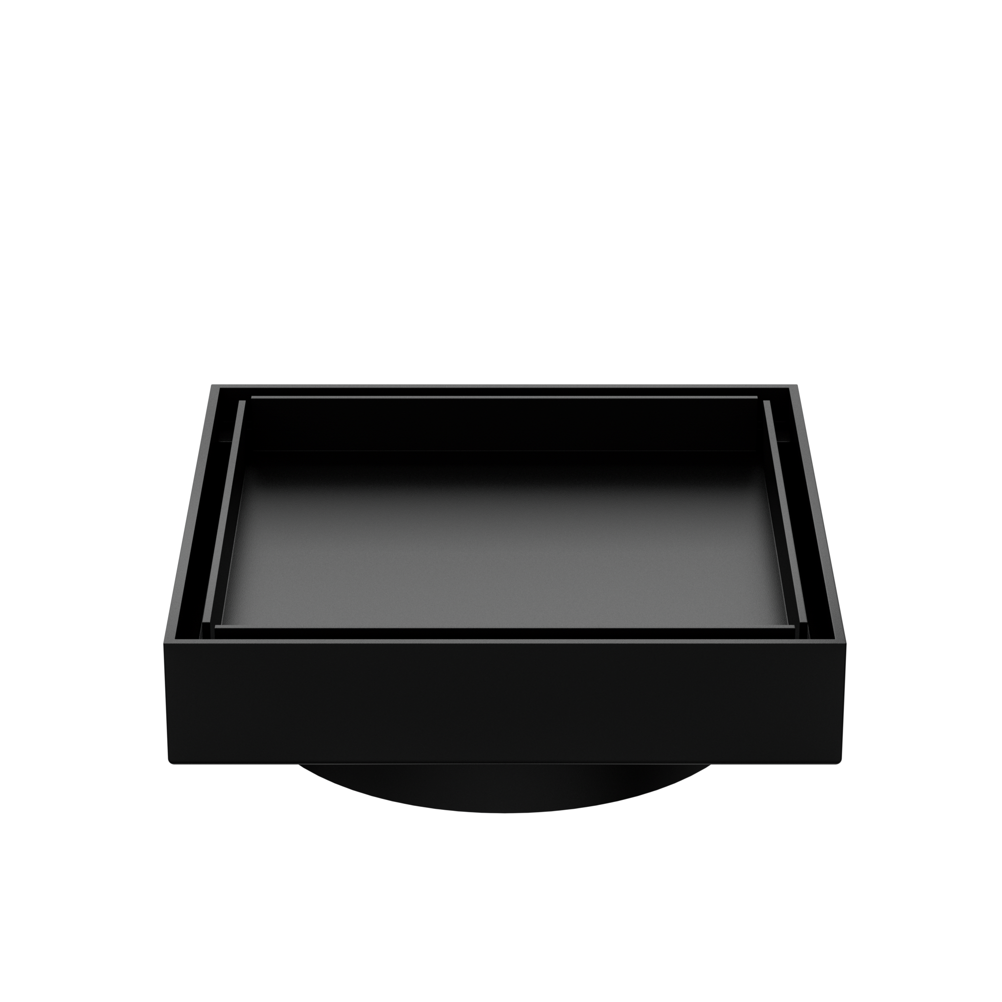 130mm Square Tile Insert Floor Waste 100mm Outlet Matte Black