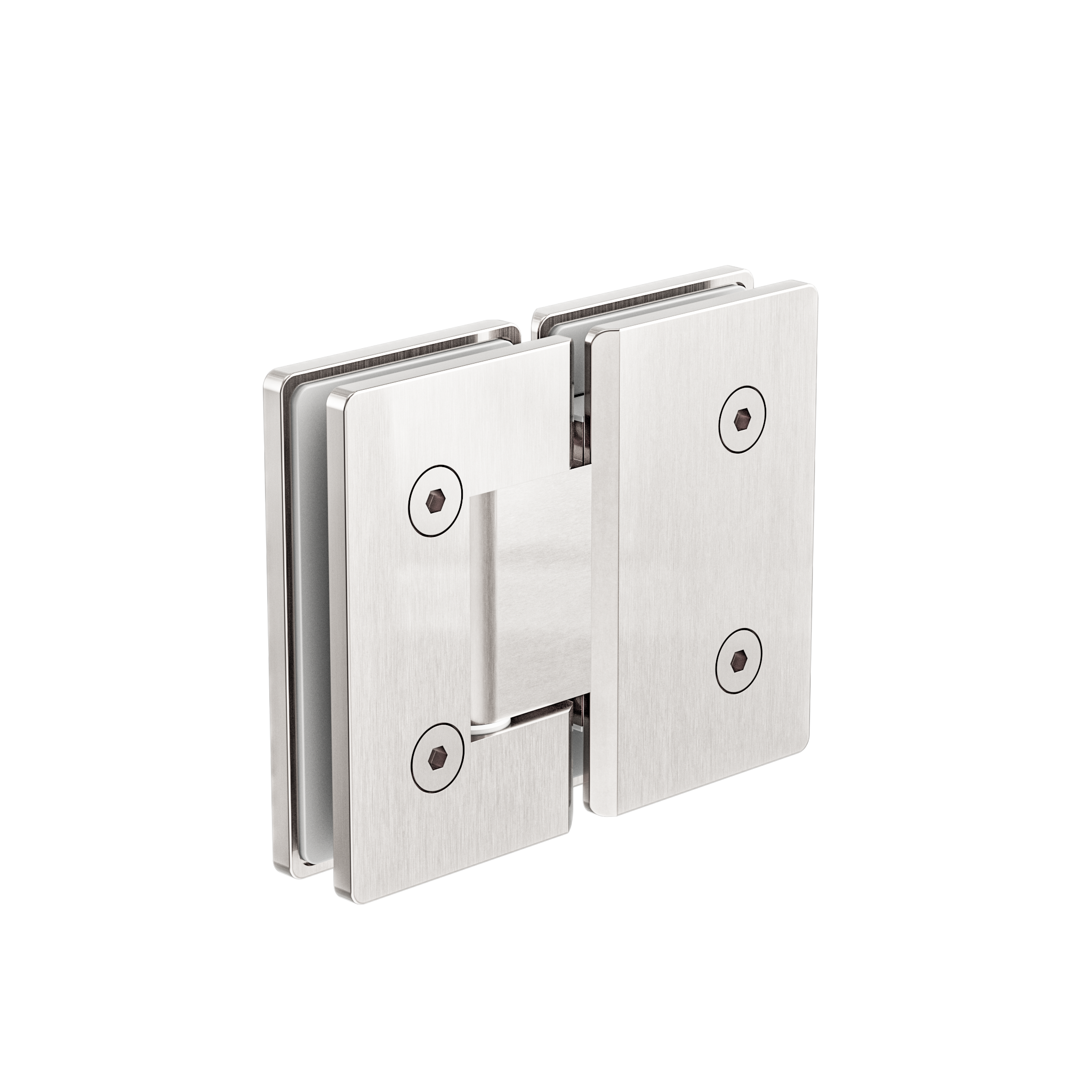 180 Degree Glass To Glass Shower Hinge 10mm Glass Brushed Nickel