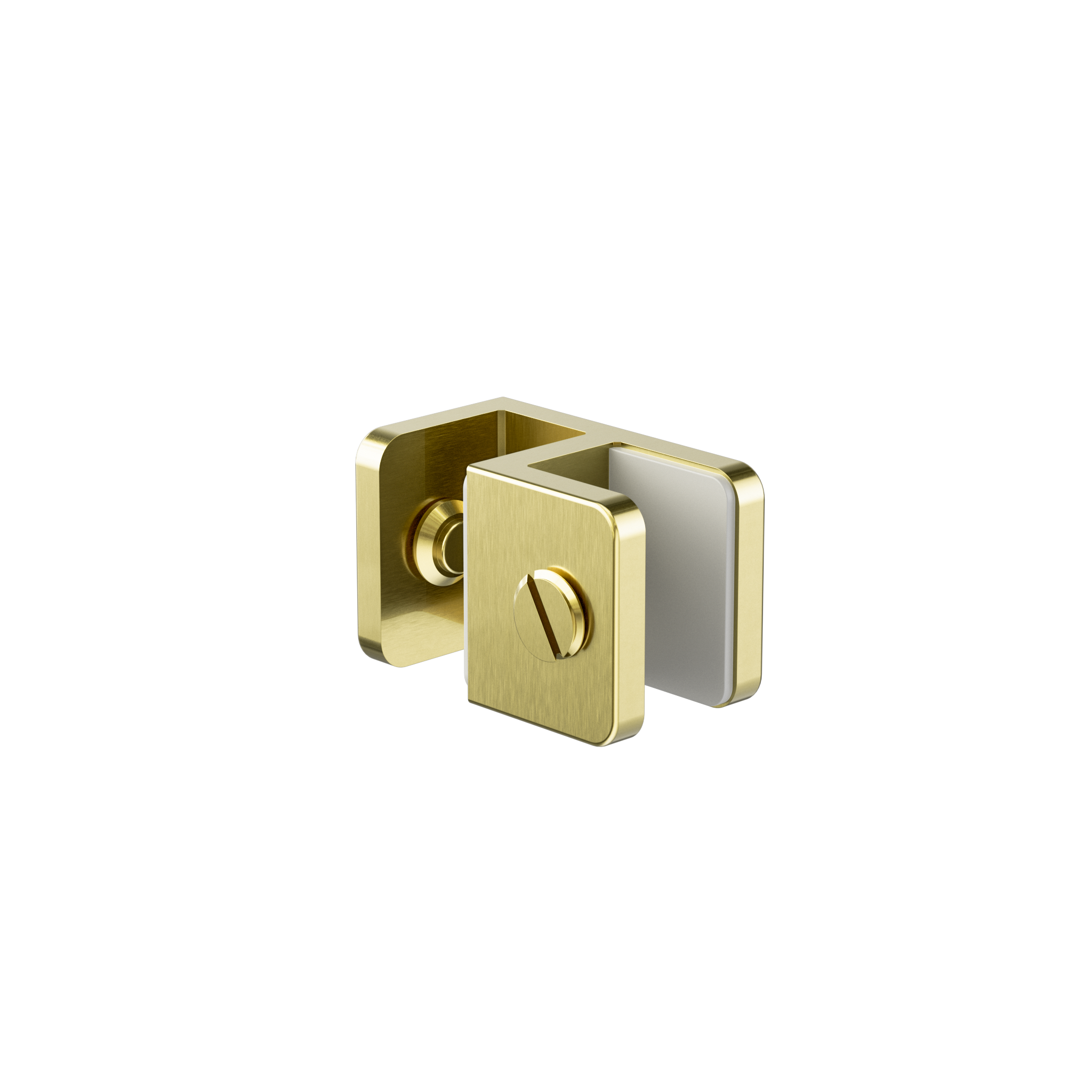 Over-Panel Glass To Glass Fitting 10mm Glass Brushed Gold