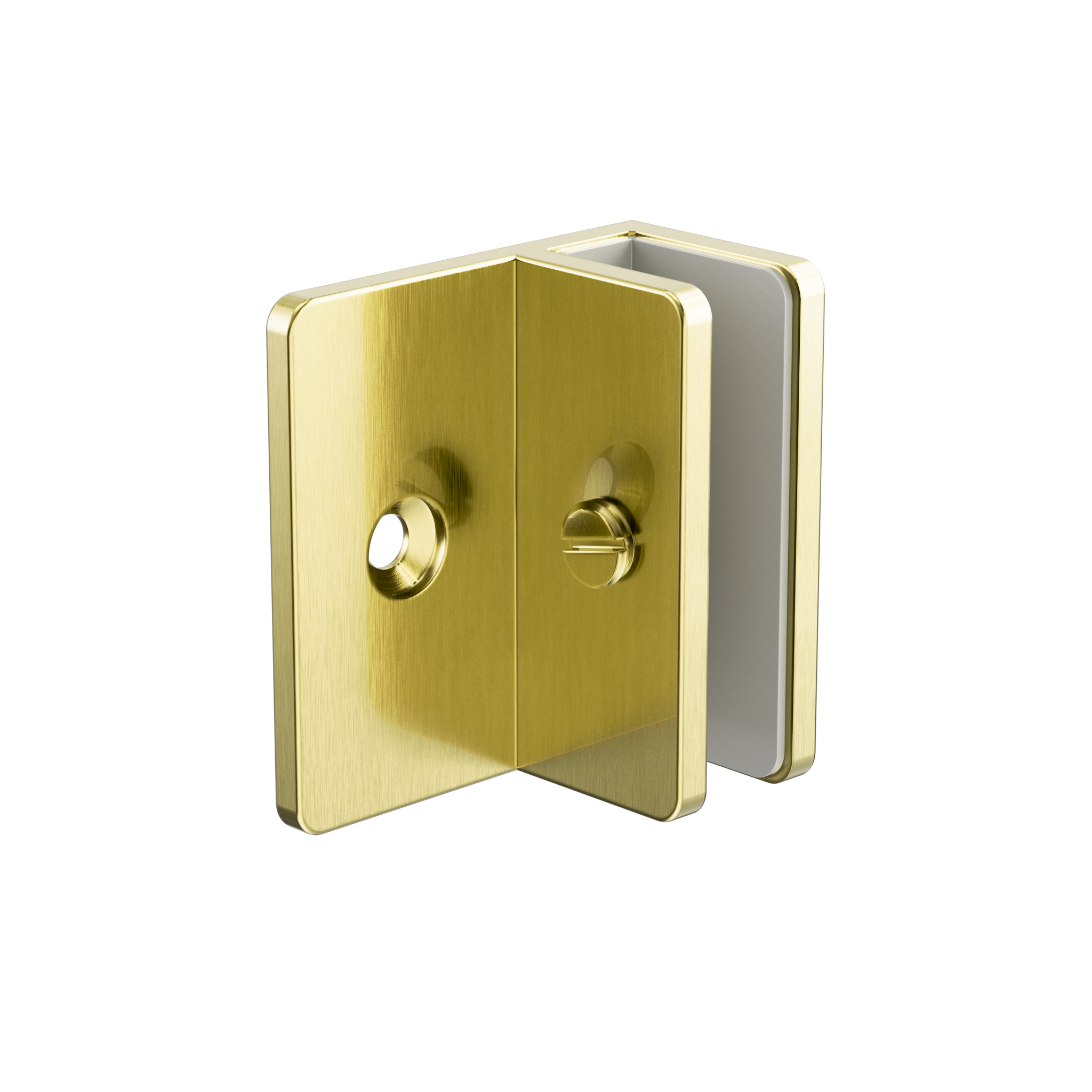 Shower F Bracket 10mm Glass Brushed Gold
